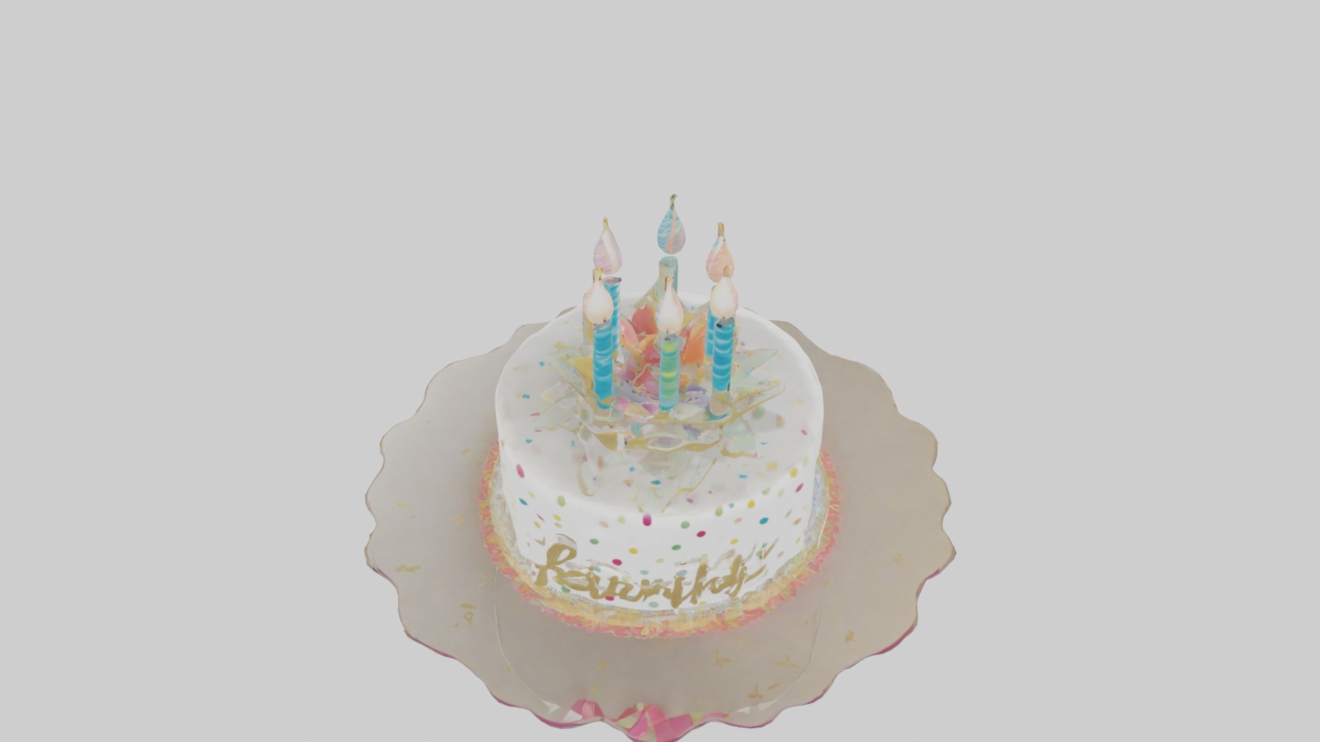 Birthday Card Low-poly 3D model_4