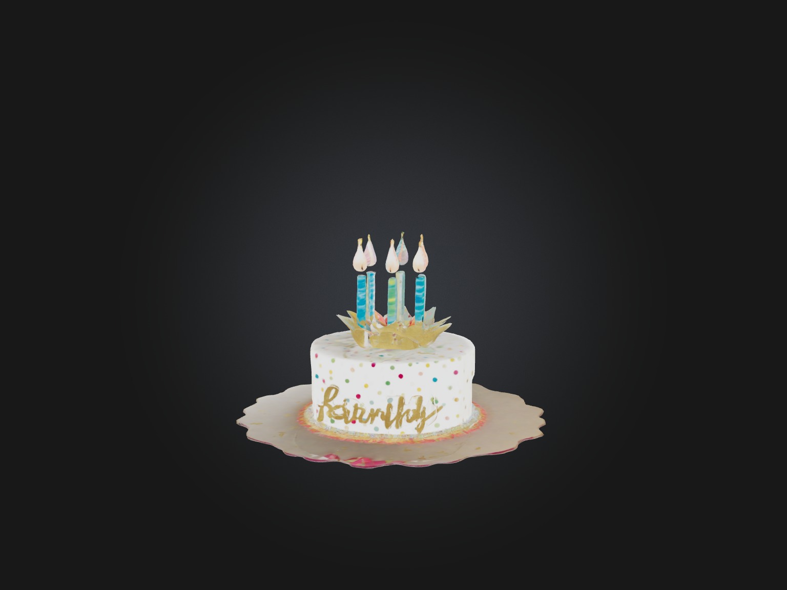 Birthday Card Low-poly 3D model_9