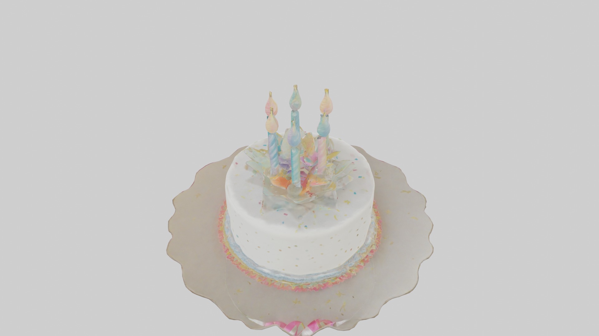 Birthday Card Low-poly 3D model_5
