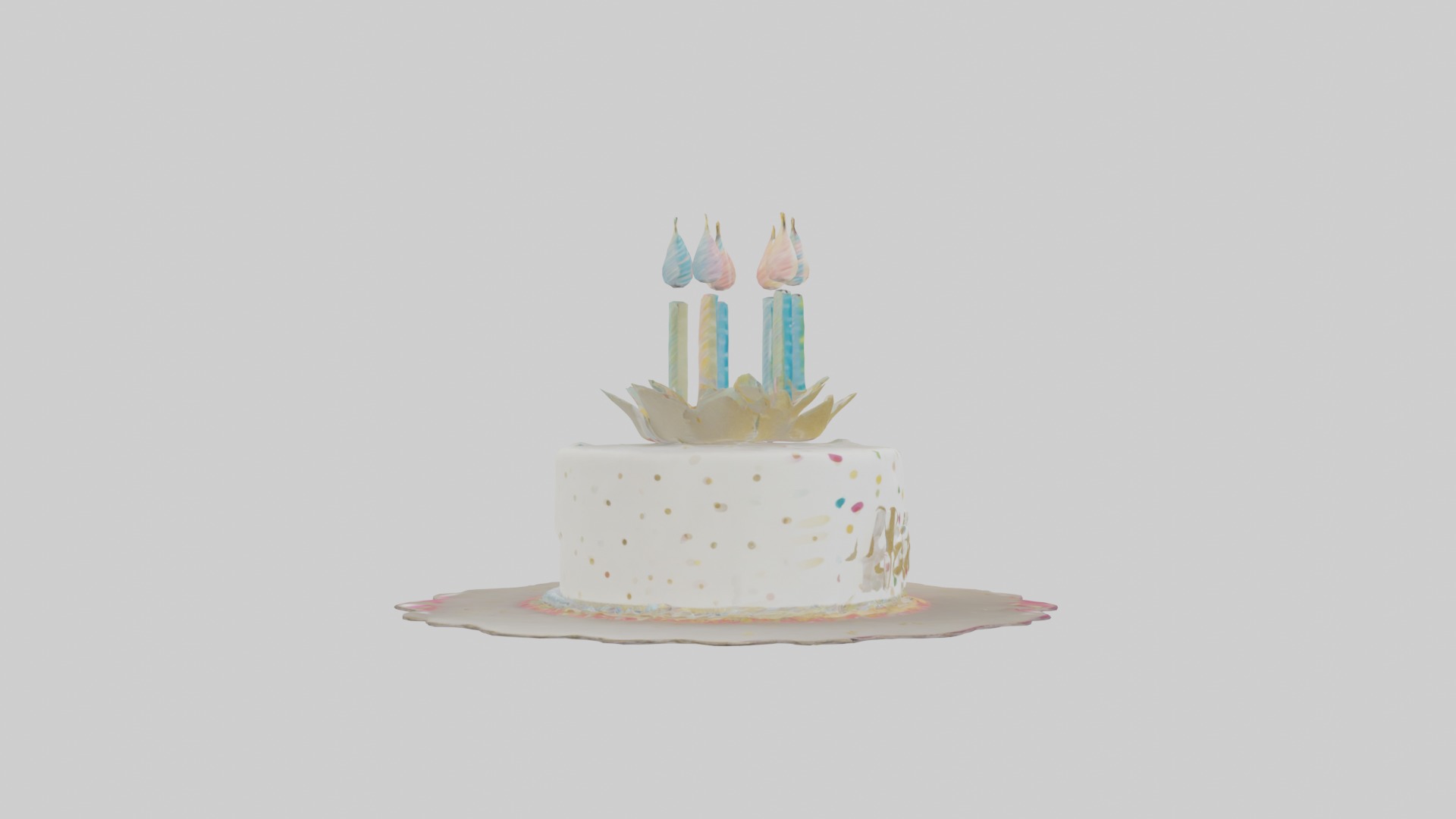 Birthday Card Low-poly 3D model_16