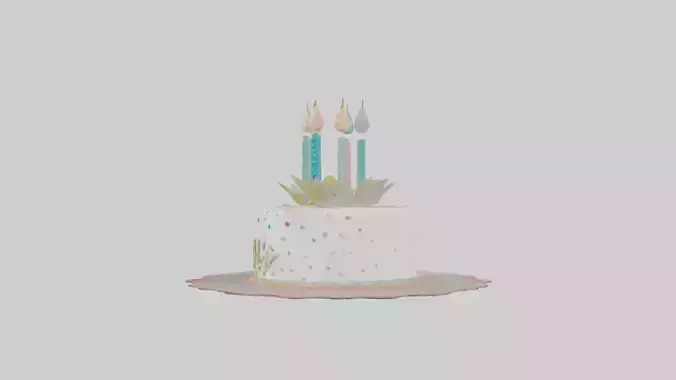 Birthday Card Low-poly 3D model