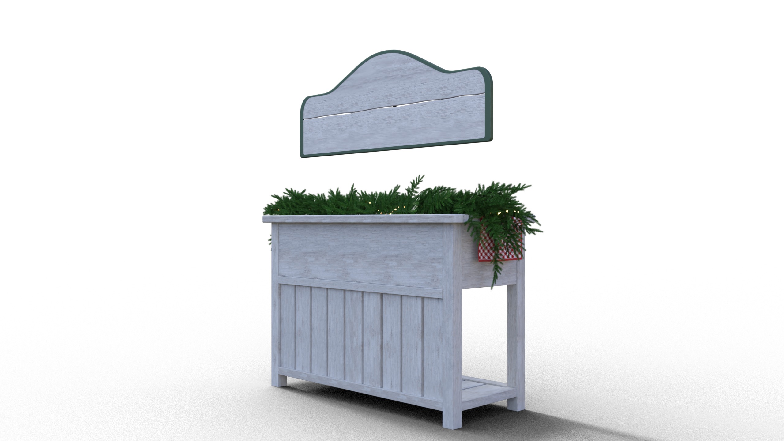 Christmas Board And Console Table Low-poly 3D model_5