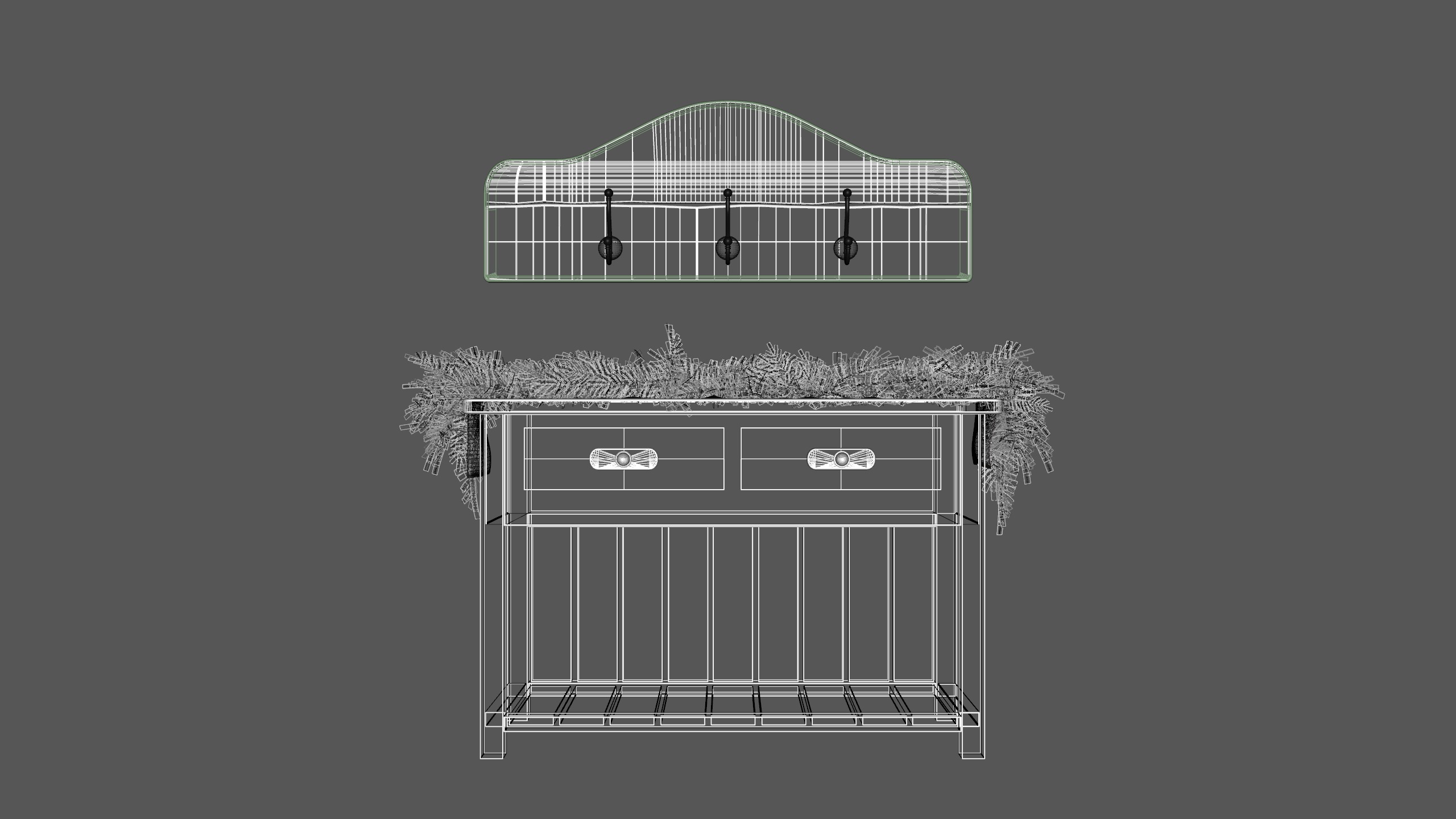 Christmas Board And Console Table Low-poly 3D model_8