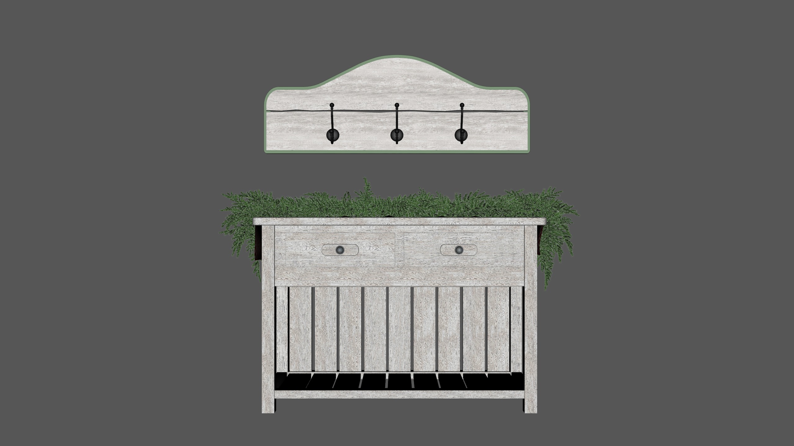 Christmas Board And Console Table Low-poly 3D model_12