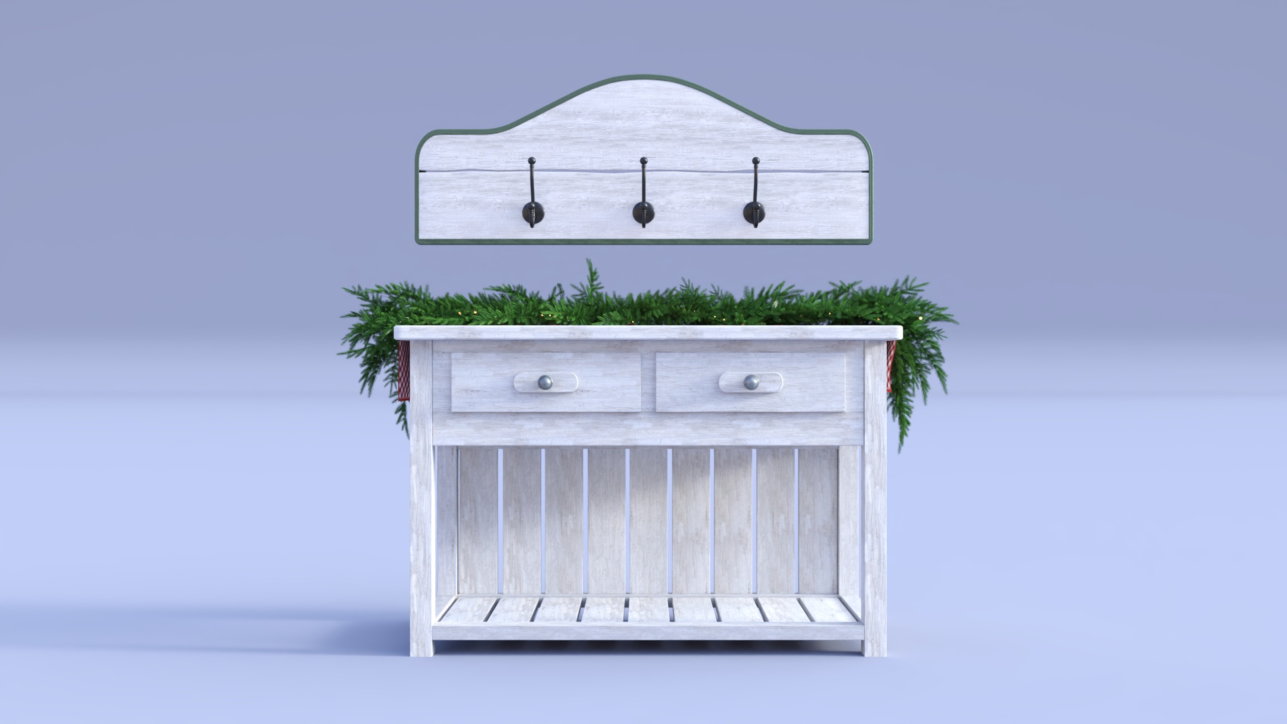 Christmas Board And Console Table Low-poly 3D model_1