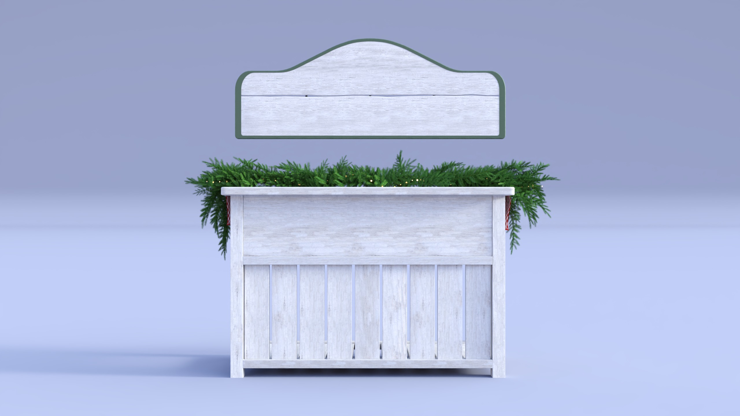 Christmas Board And Console Table Low-poly 3D model_2