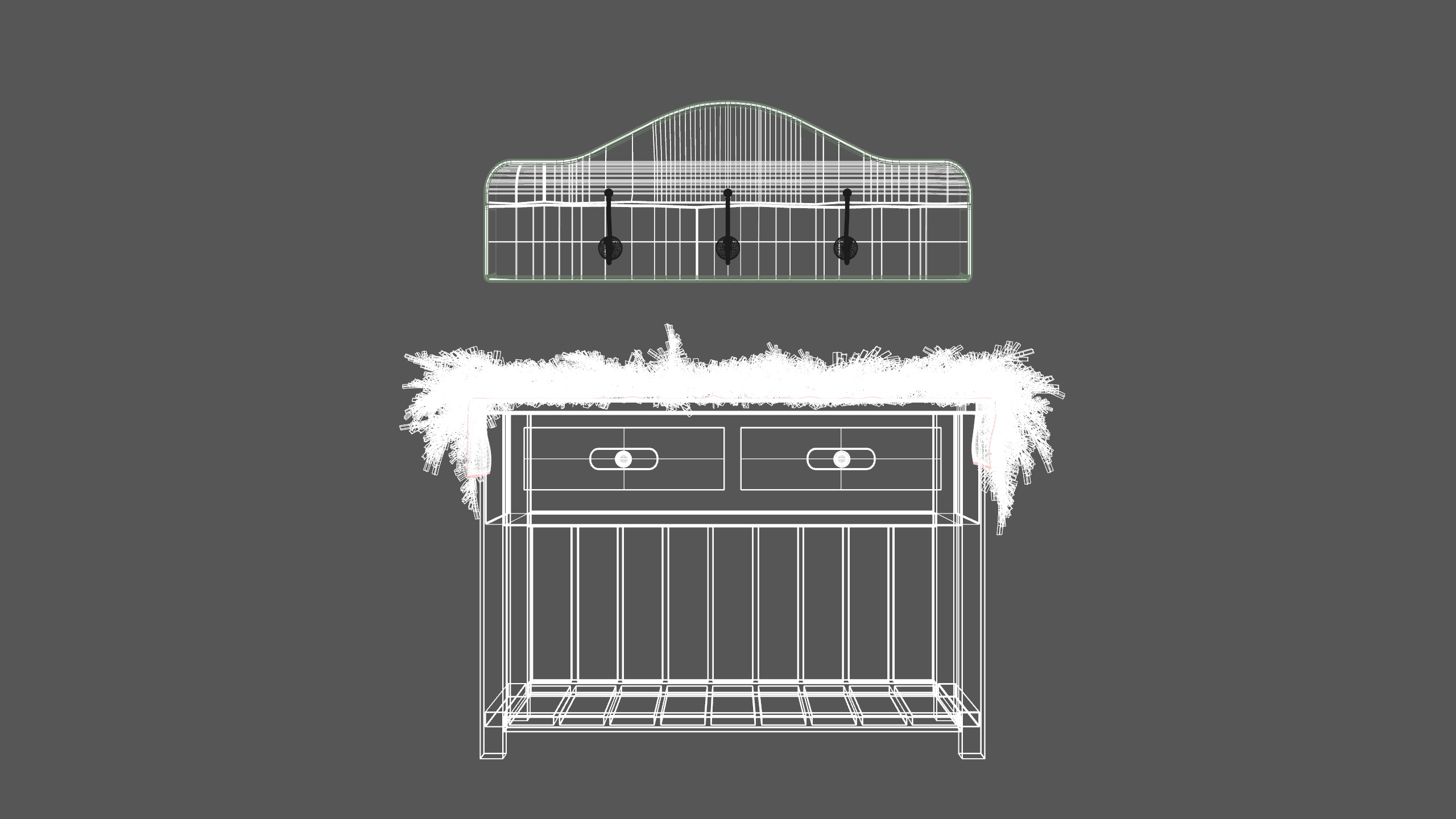 Christmas Board And Console Table Low-poly 3D model_7