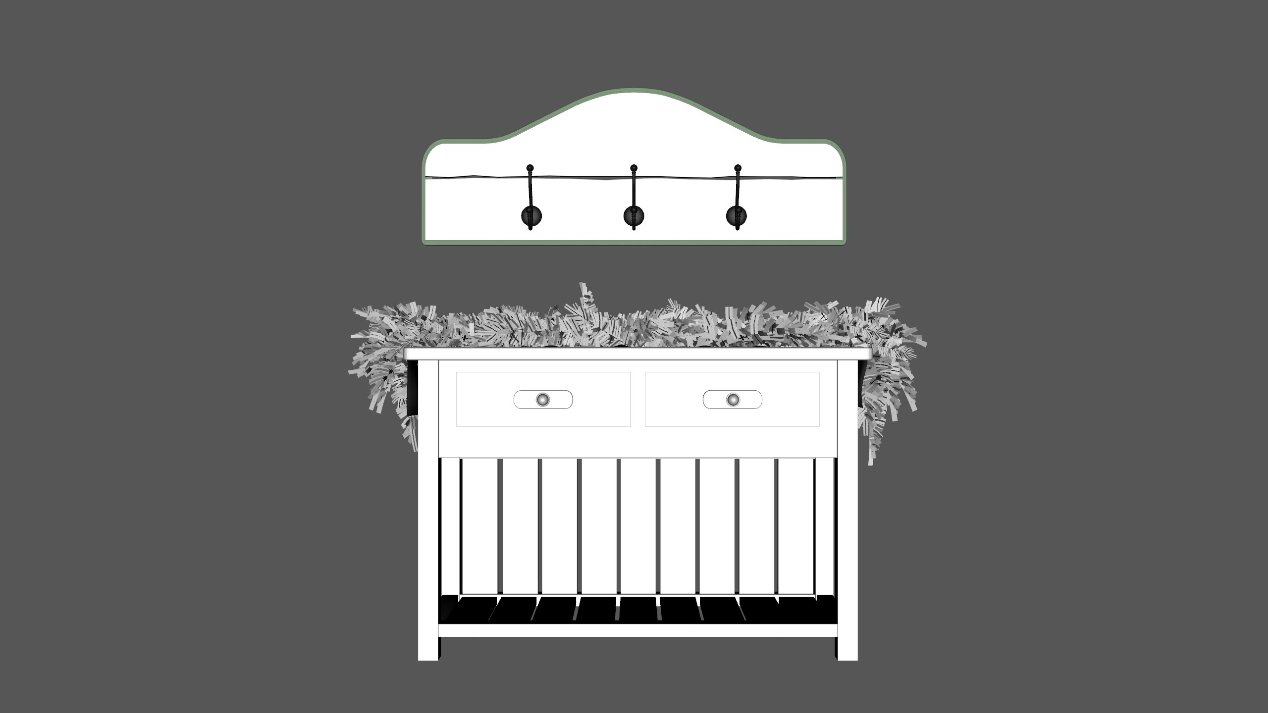 Christmas Board And Console Table Low-poly 3D model_10