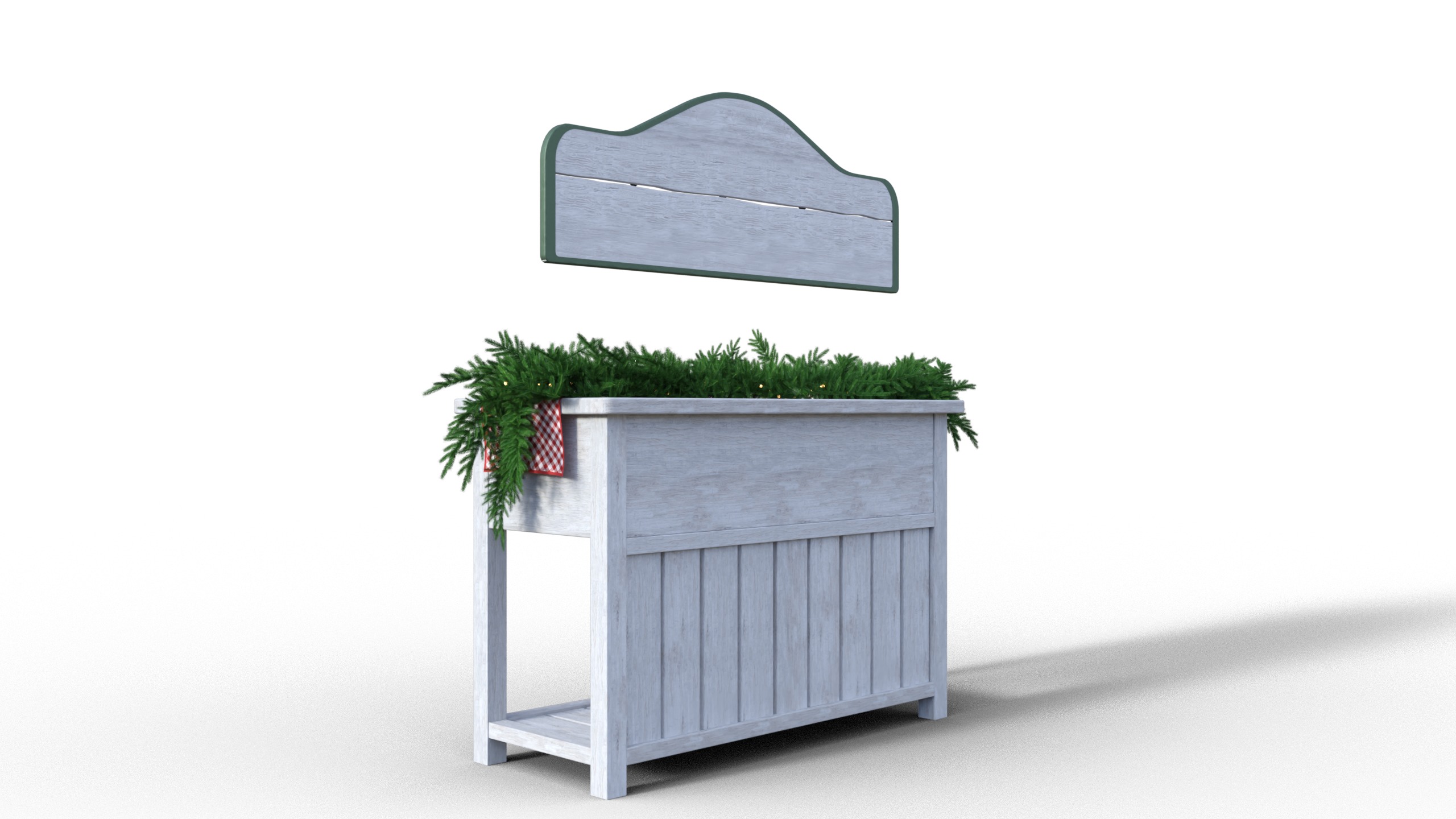 Christmas Board And Console Table Low-poly 3D model_6