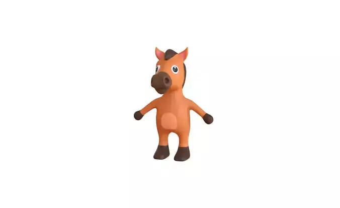 High-Quality 3D Cute Horse for Games