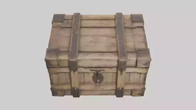 Aged Wooden Box Model Low-poly 3D model