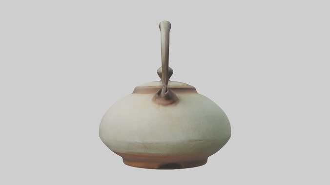 Aged Ceramic Teapot Model Low-poly 3D model