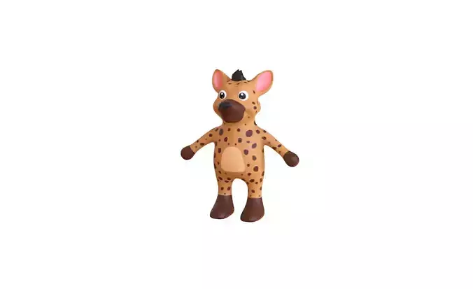 High-Quality 3D Cute Hyena for Games 