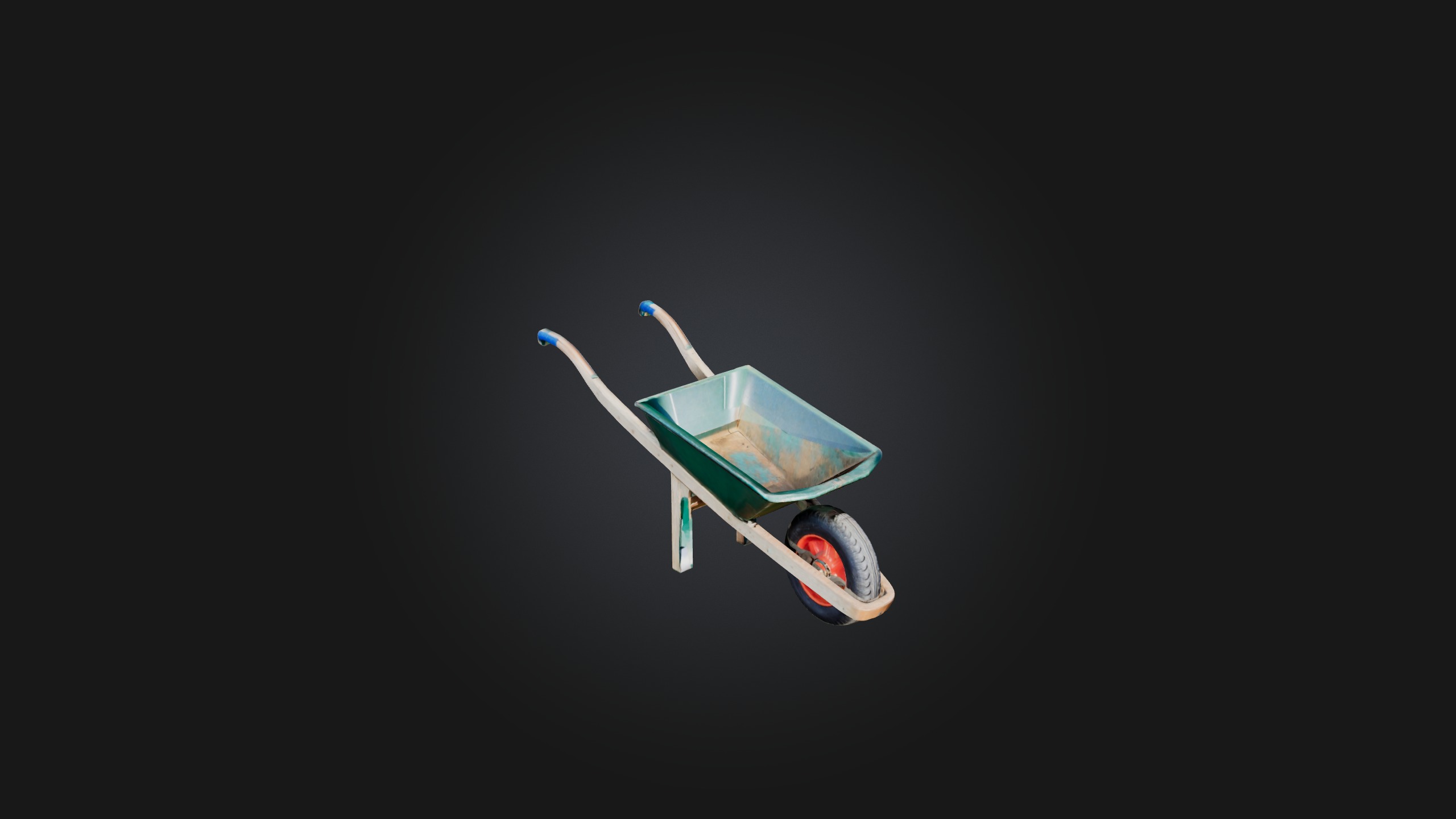 Wheelbarrow Low-poly 3D model_13