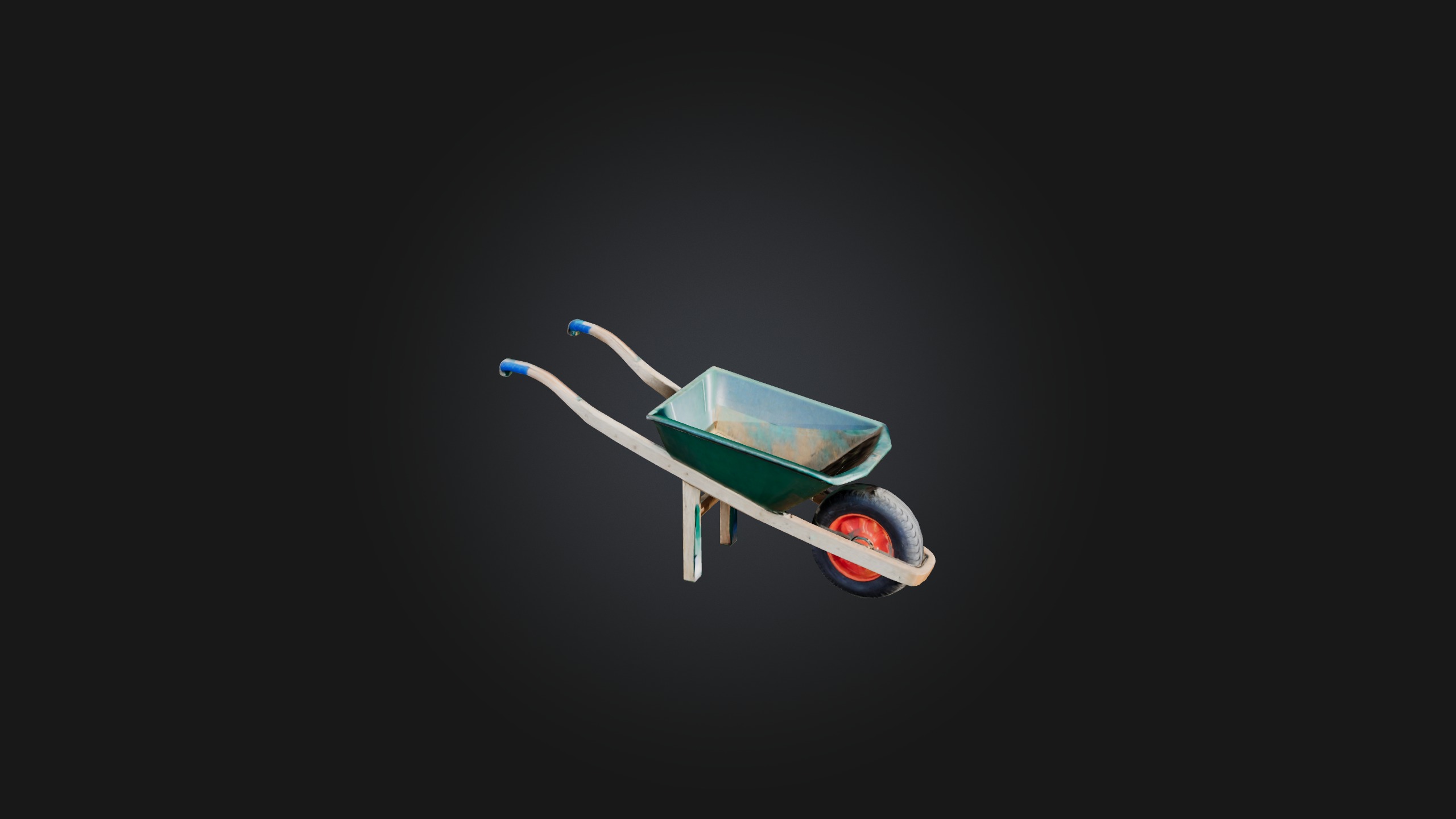Wheelbarrow Low-poly 3D model_14