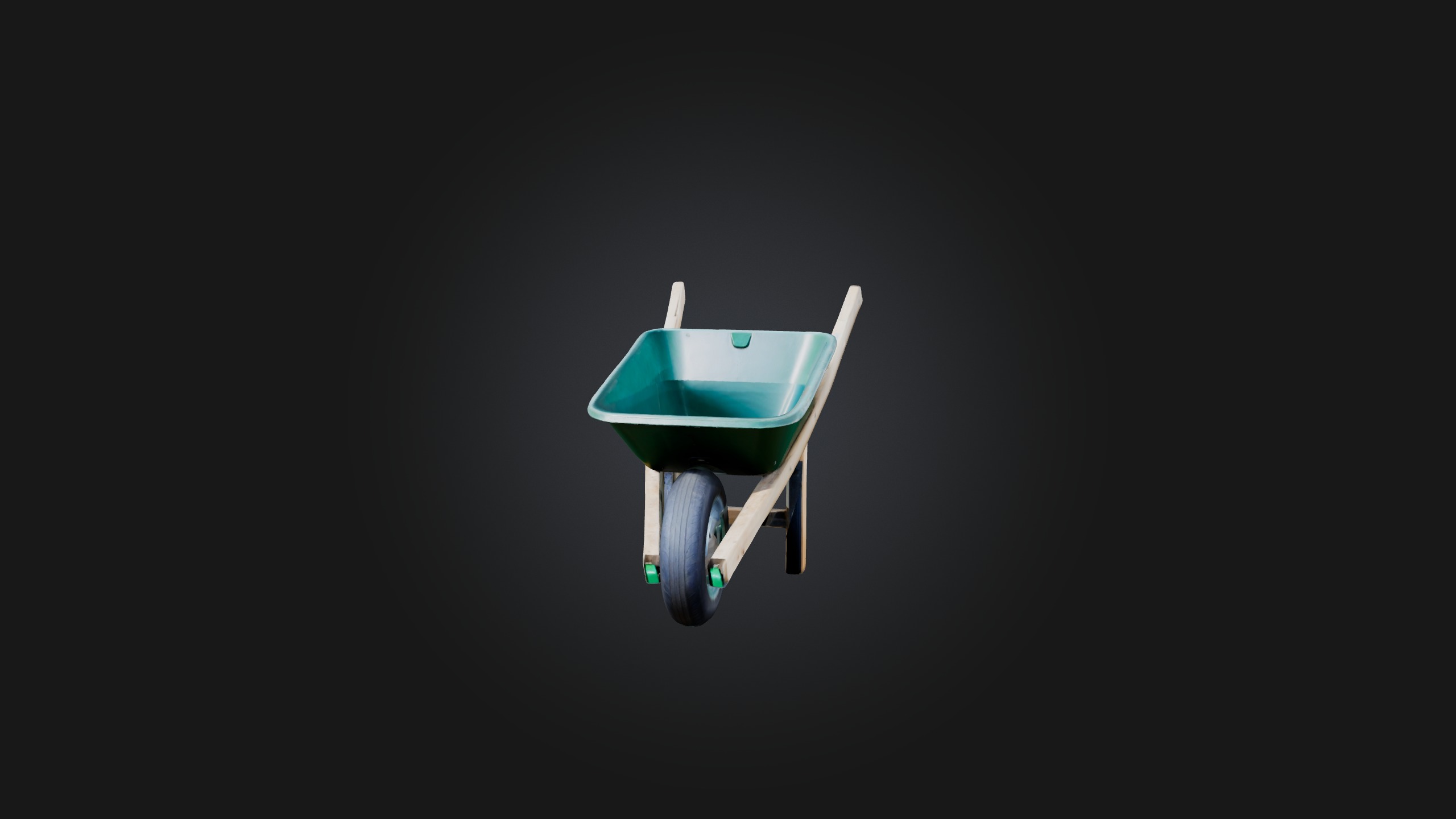 Wheelbarrow Low-poly 3D model_1