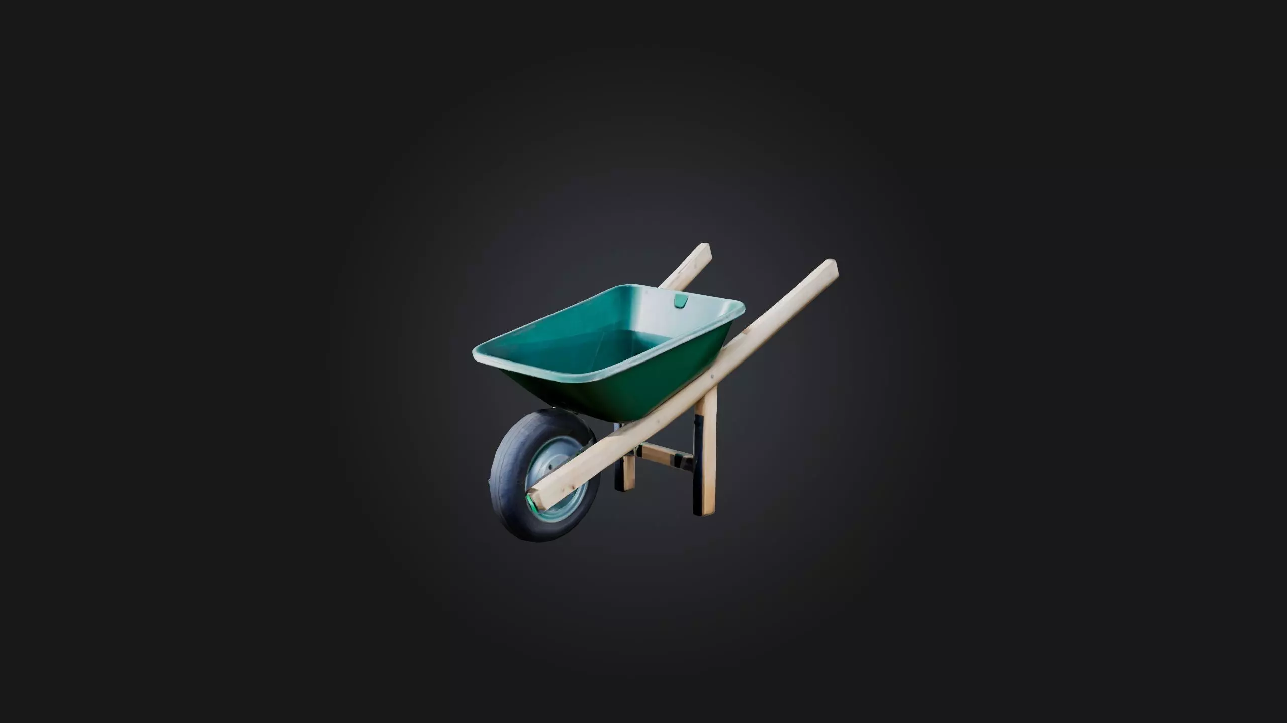 Wheelbarrow Low-poly 3D model_0