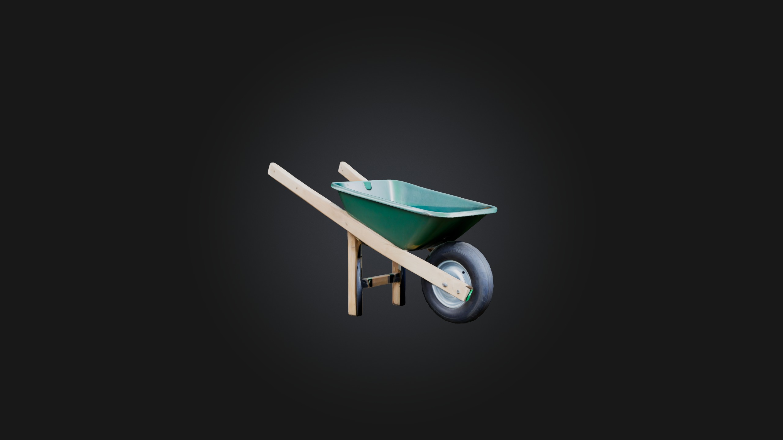 Wheelbarrow Low-poly 3D model_4
