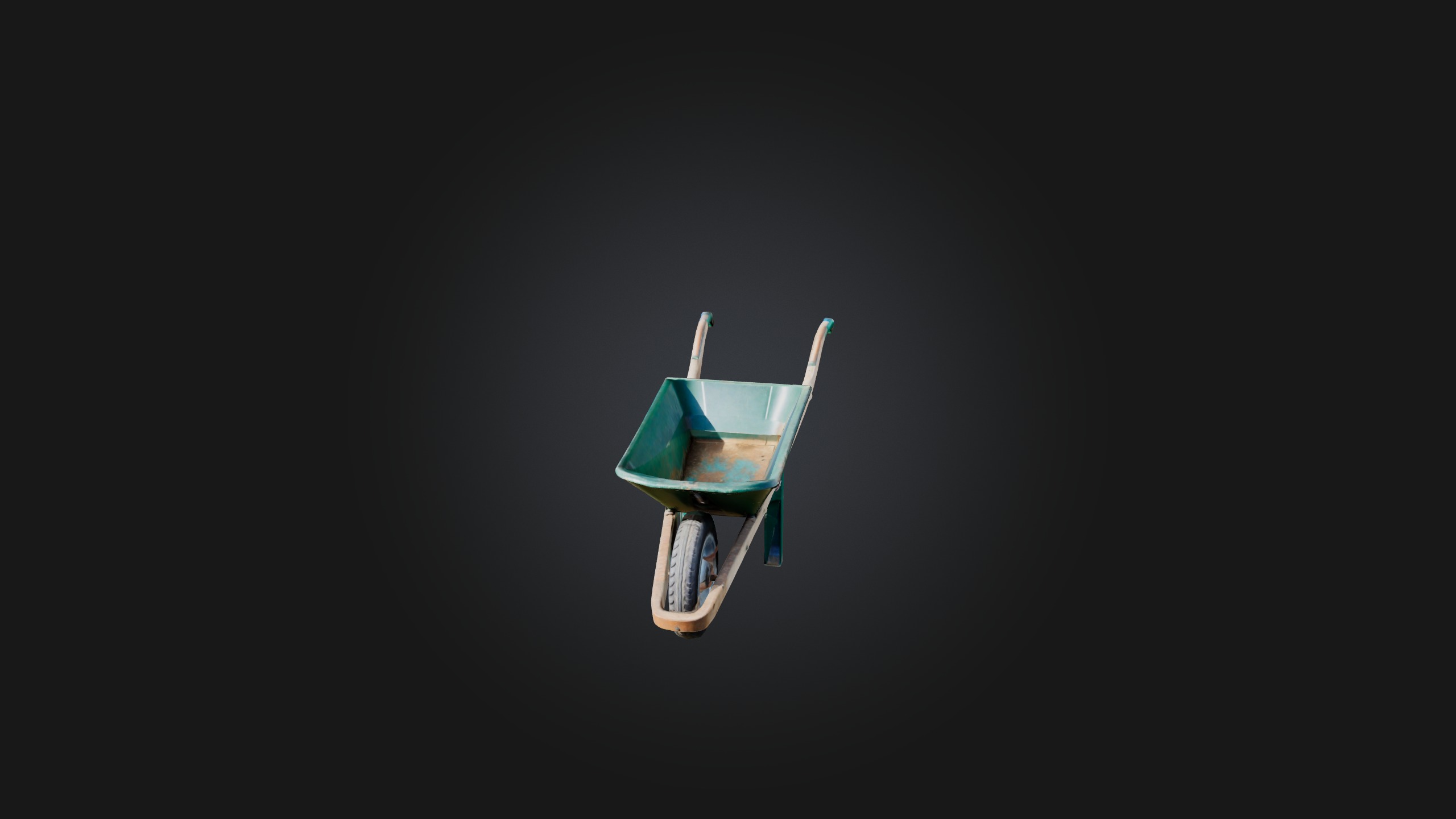 Wheelbarrow Low-poly 3D model_10