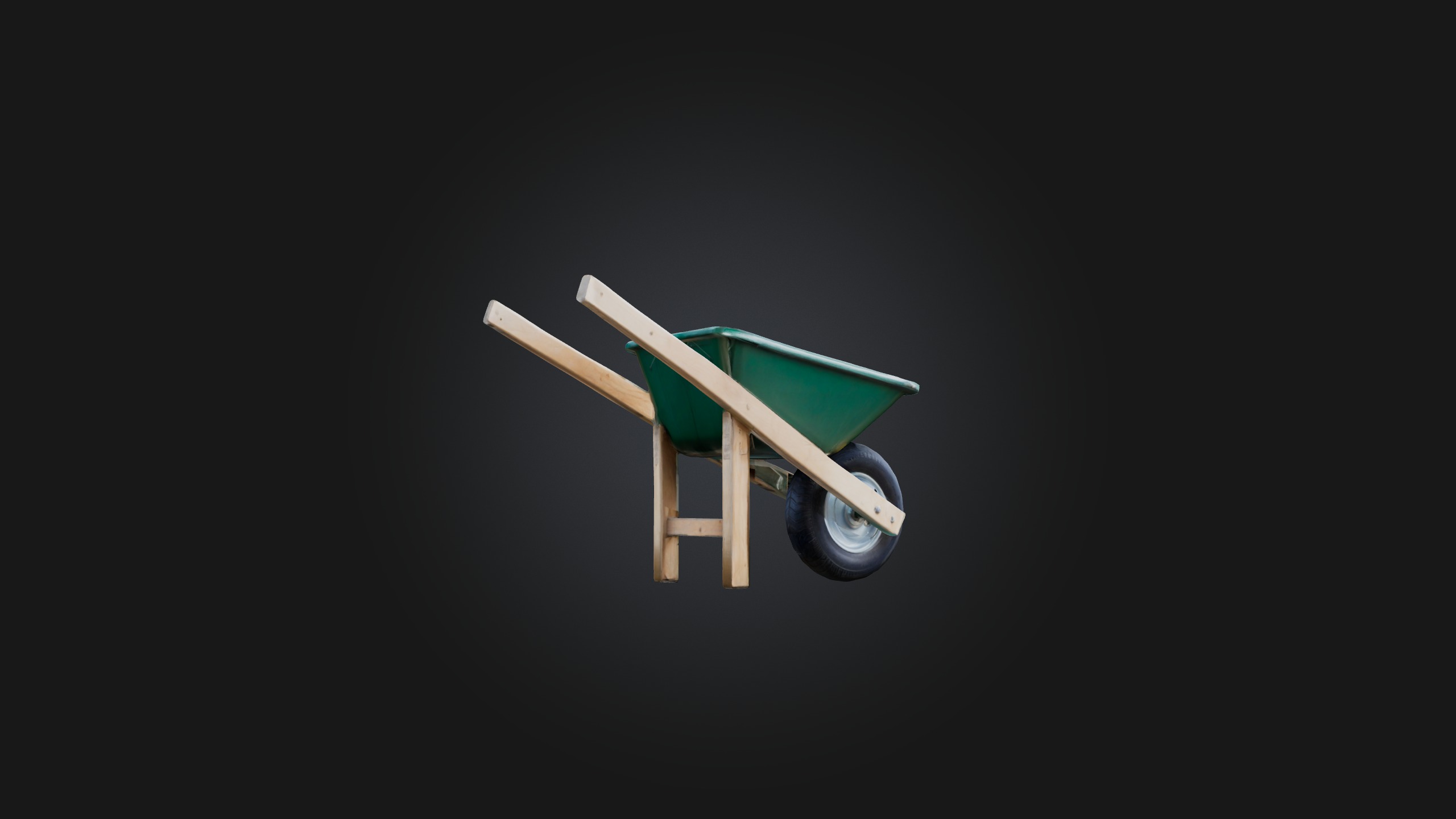 Wheelbarrow Low-poly 3D model_6