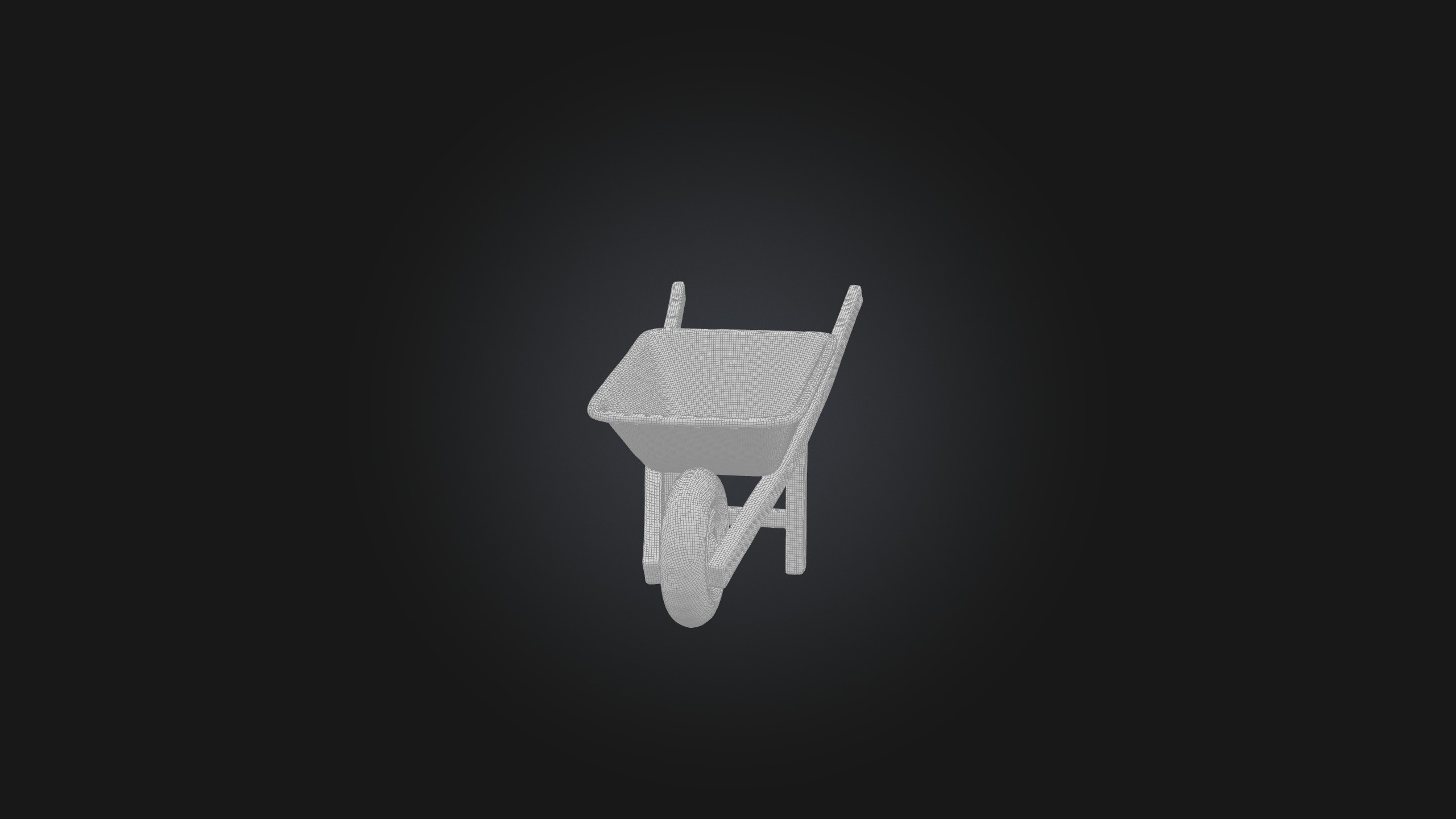 Wheelbarrow Low-poly 3D model_2