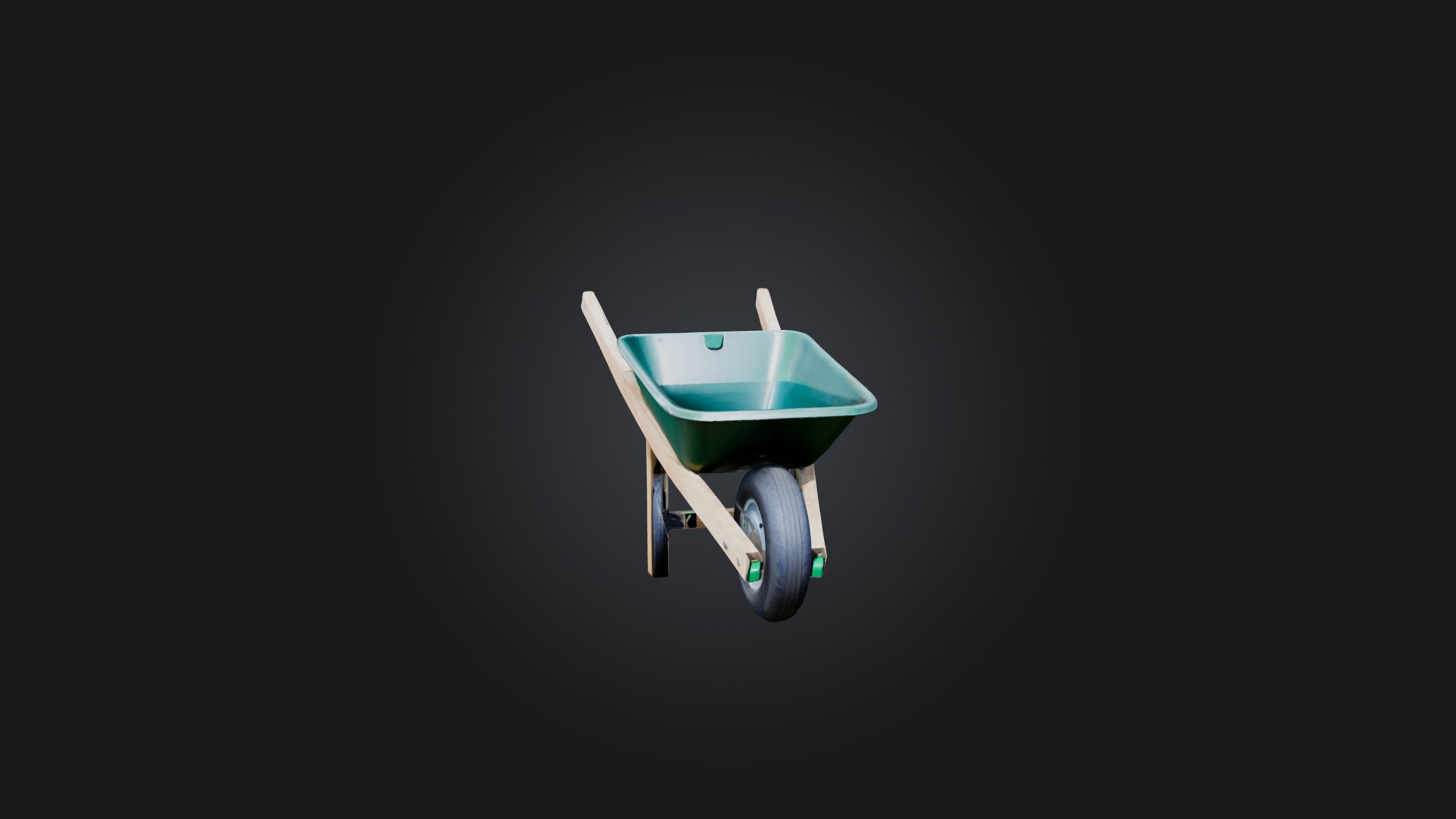 Wheelbarrow Low-poly 3D model_3