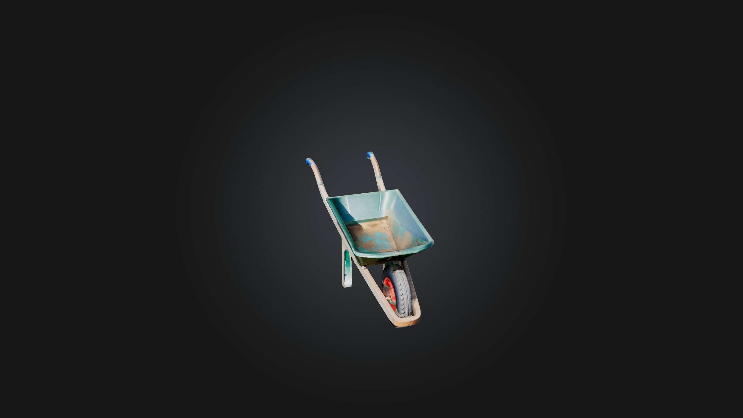 Wheelbarrow Low-poly 3D model_12