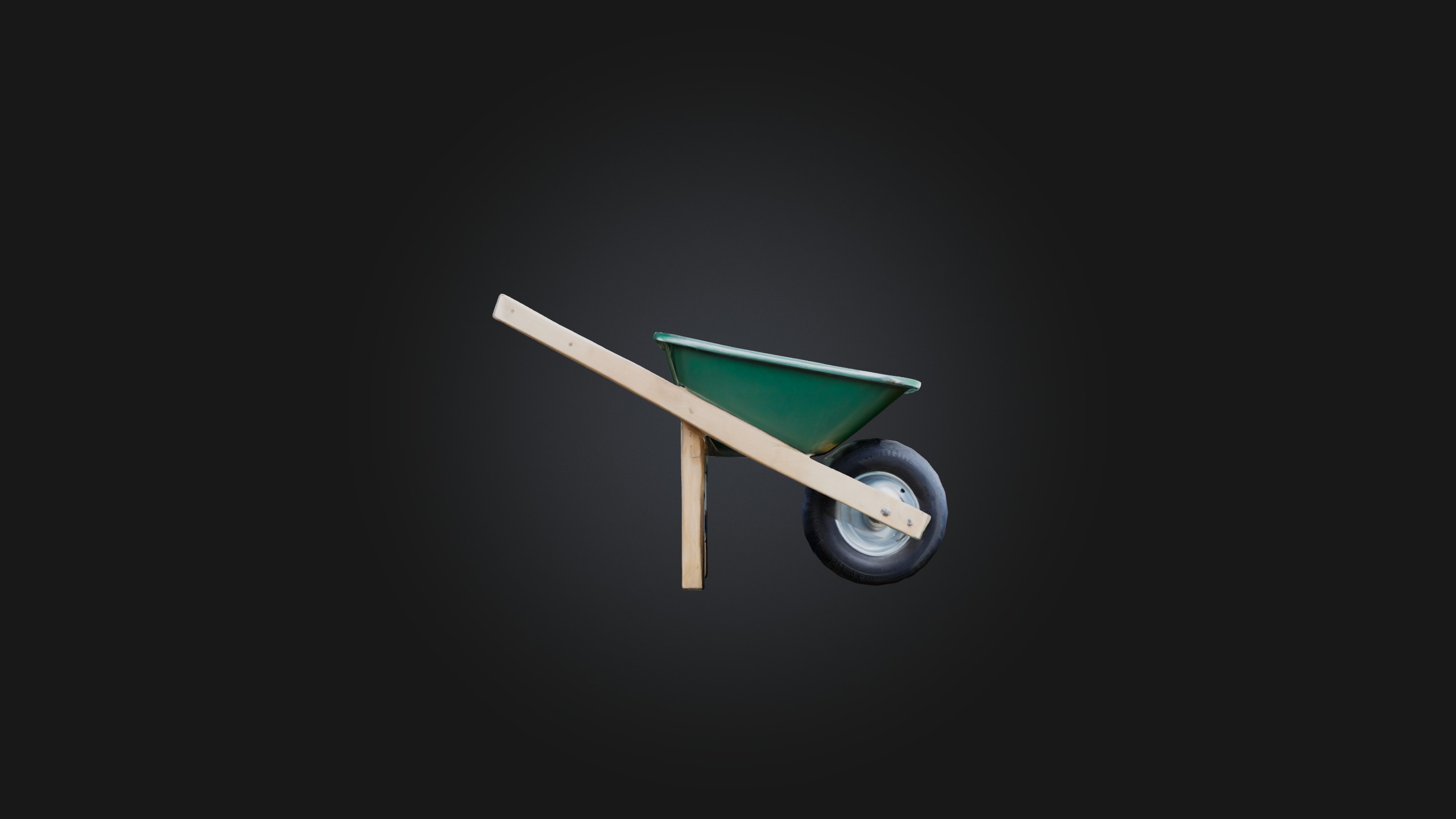 Wheelbarrow Low-poly 3D model_5