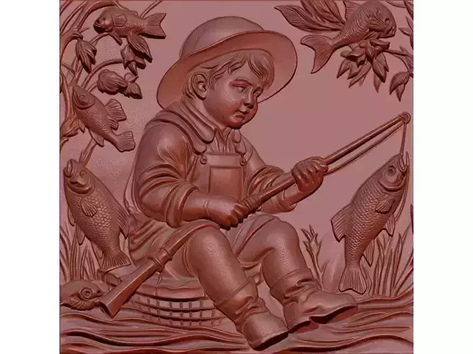 Baby Fish 3D STL File for cnc router carving 