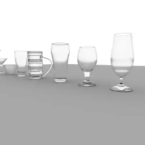 Glass Low-poly 3D model