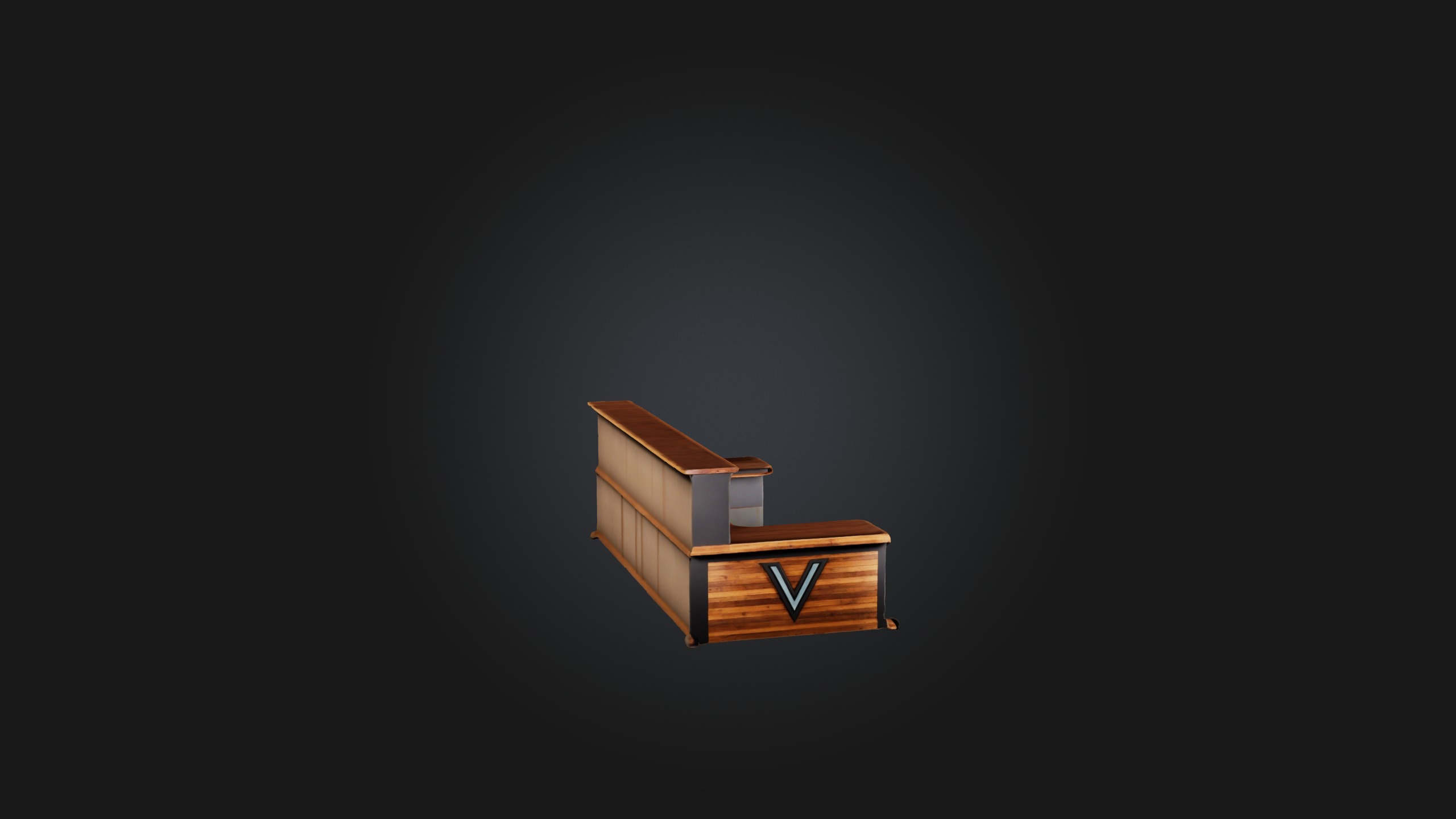 V-Shaped Bar Low-poly 3D model_3