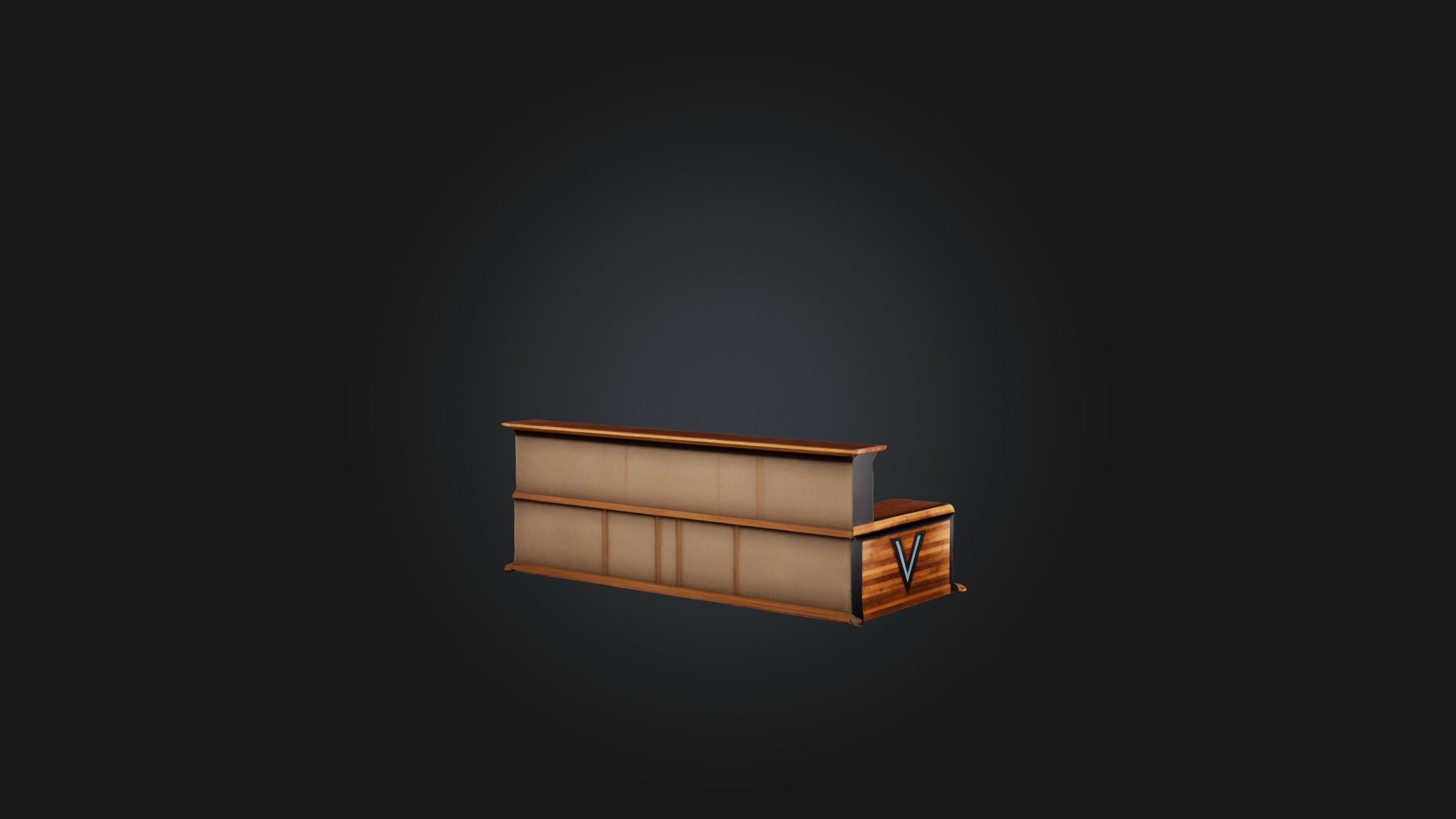 V-Shaped Bar Low-poly 3D model_4