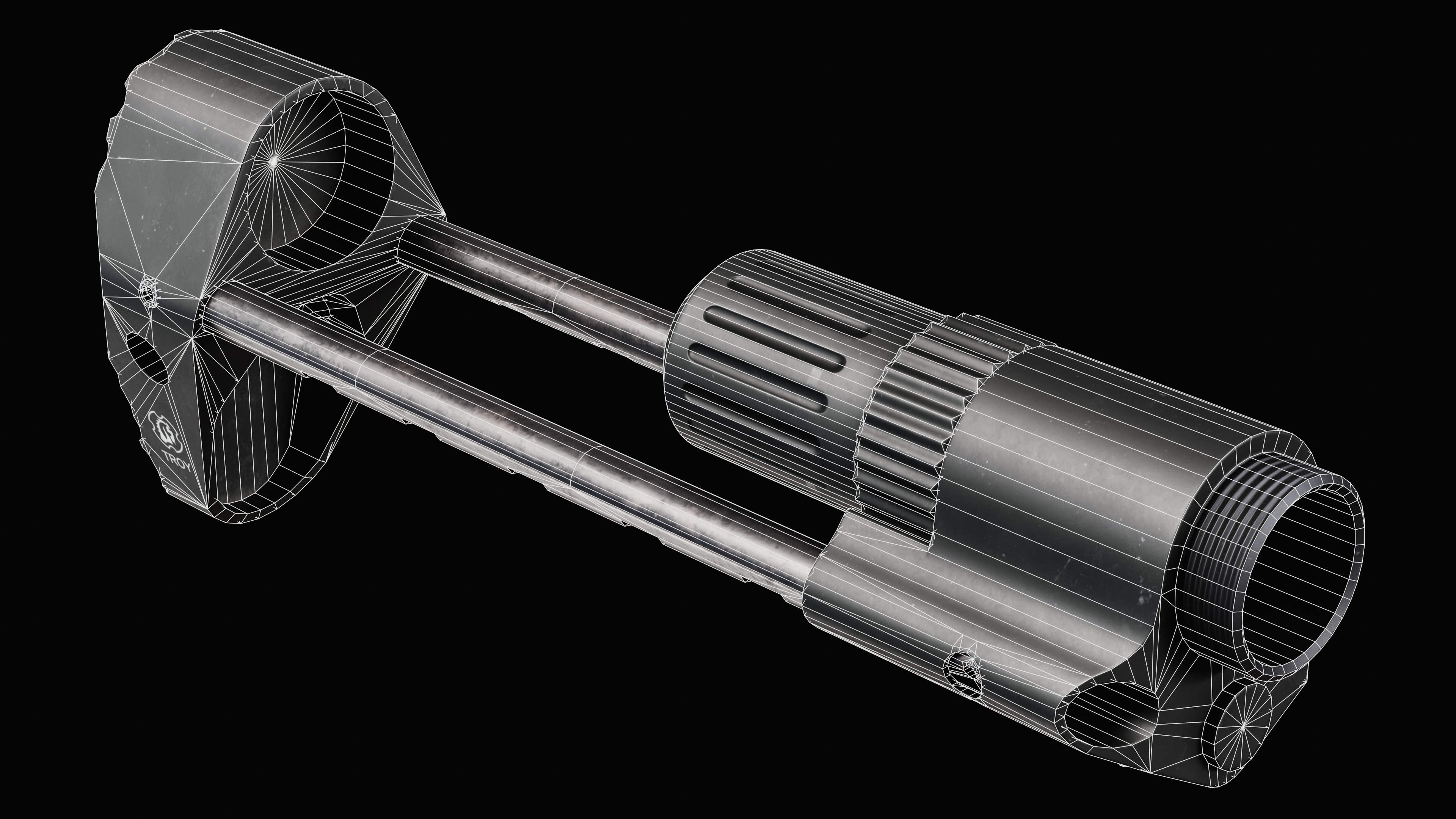 M7A1 PDW Stock Low-poly 3D model_23