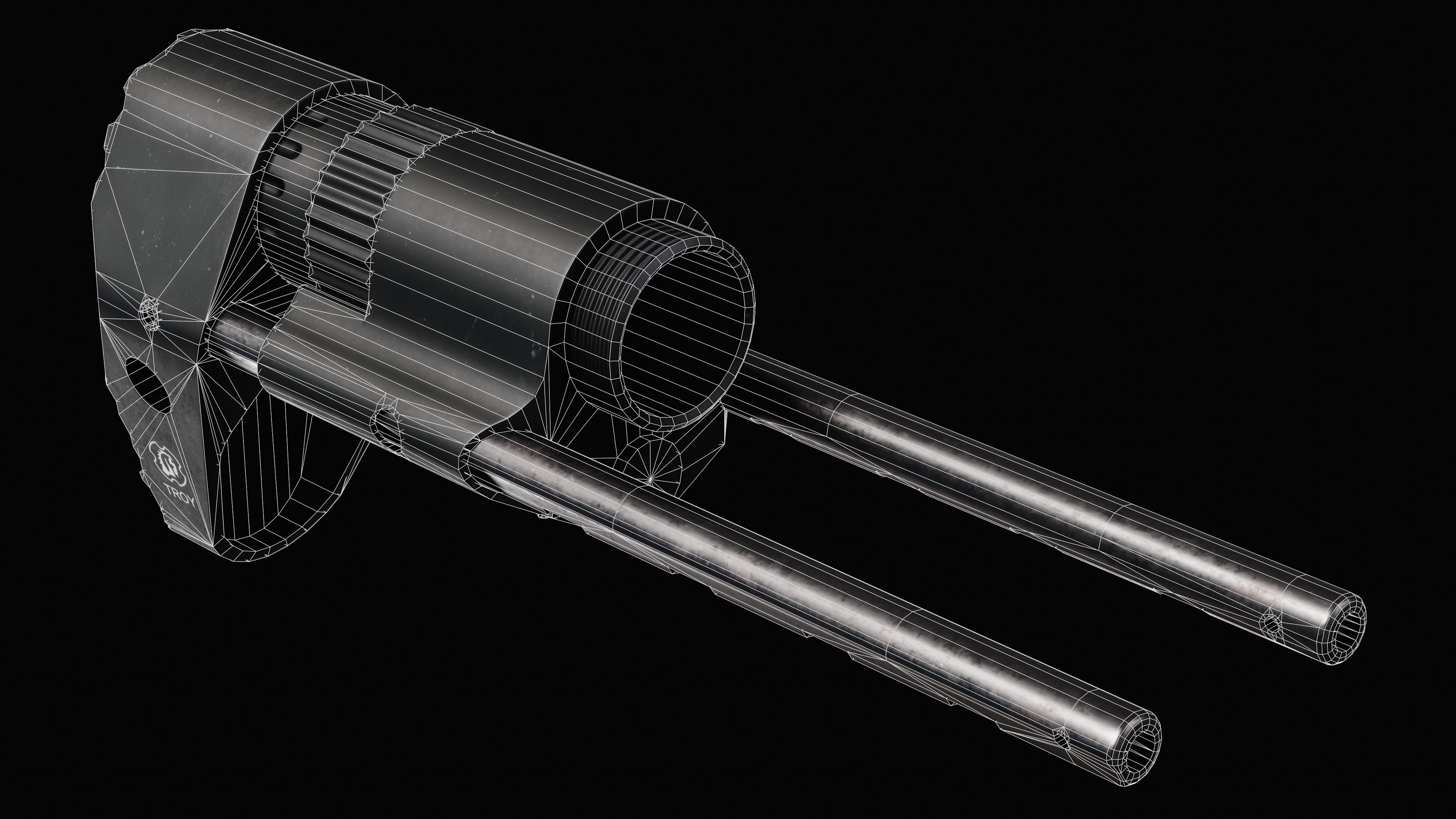 M7A1 PDW Stock Low-poly 3D model_19