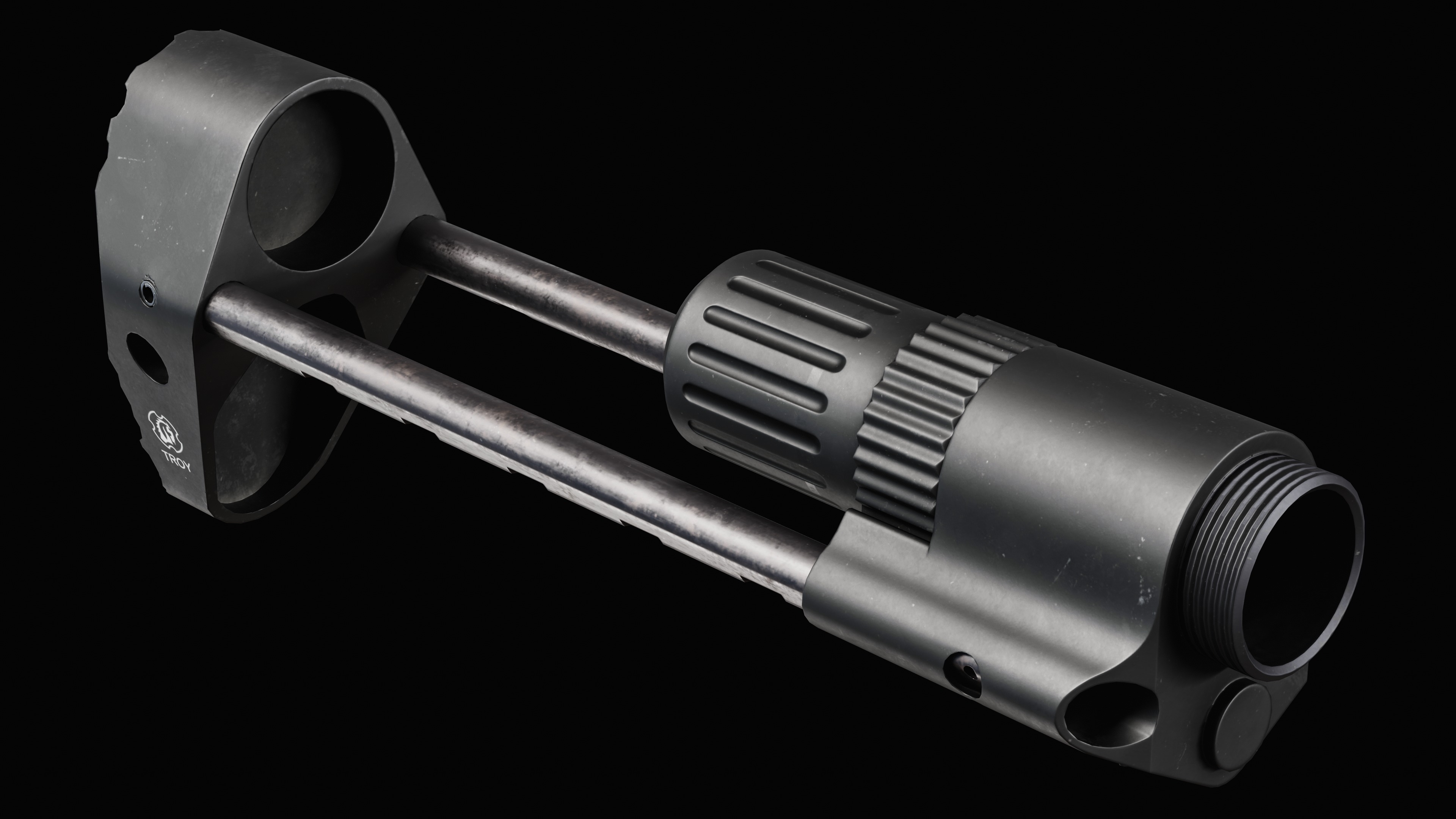 M7A1 PDW Stock Low-poly 3D model_7