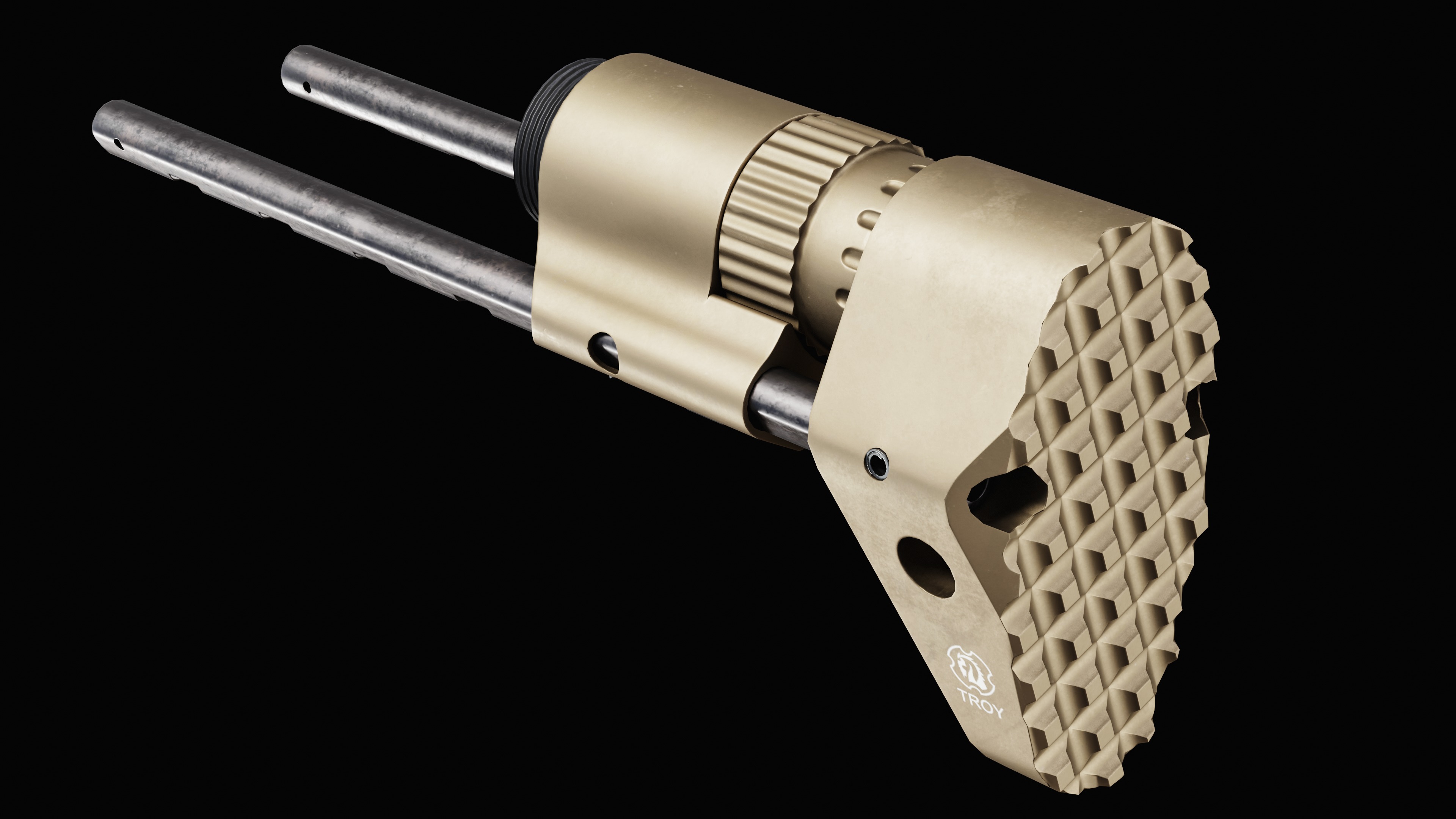 M7A1 PDW Stock Low-poly 3D model_14