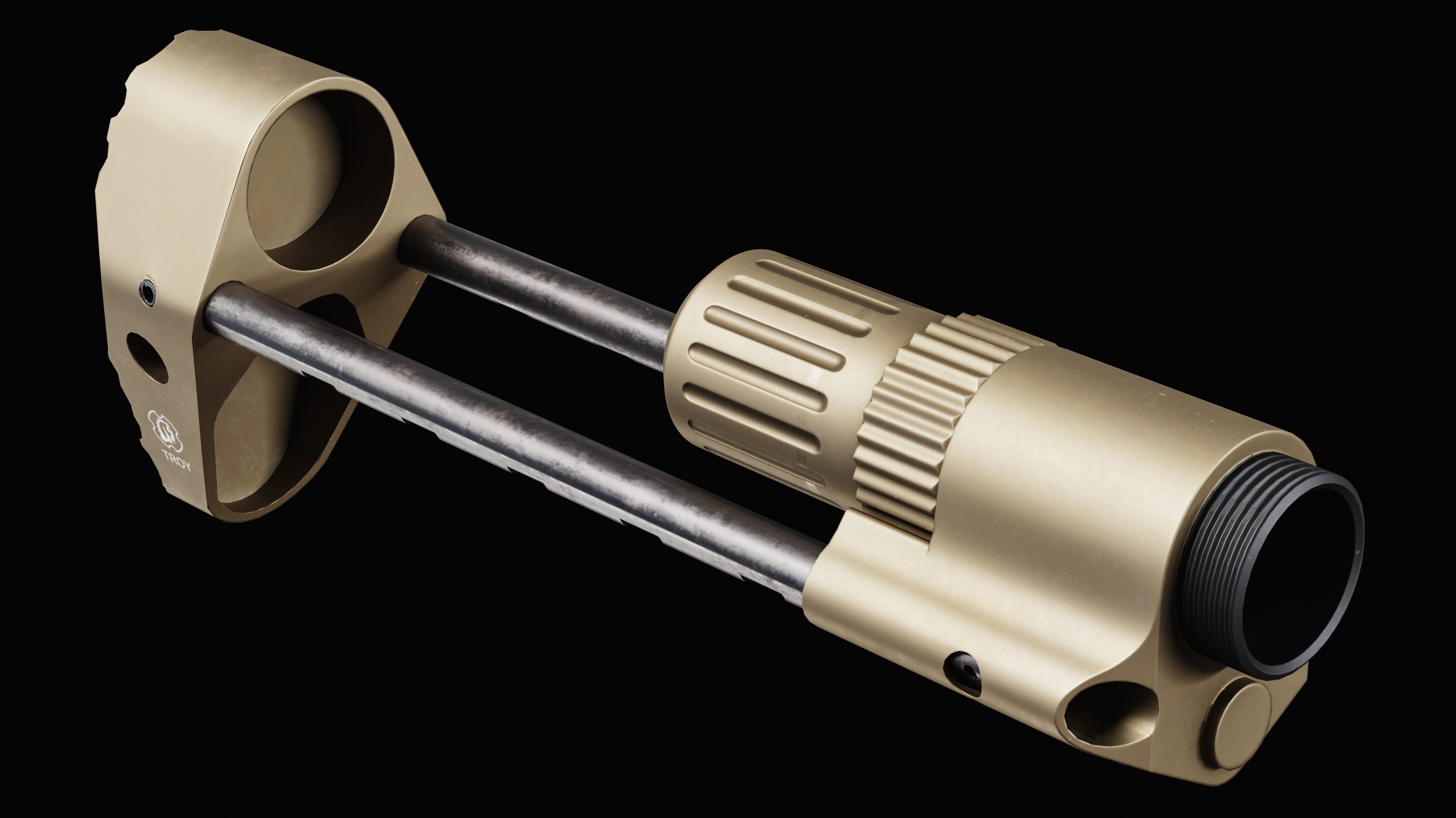 M7A1 PDW Stock Low-poly 3D model_15