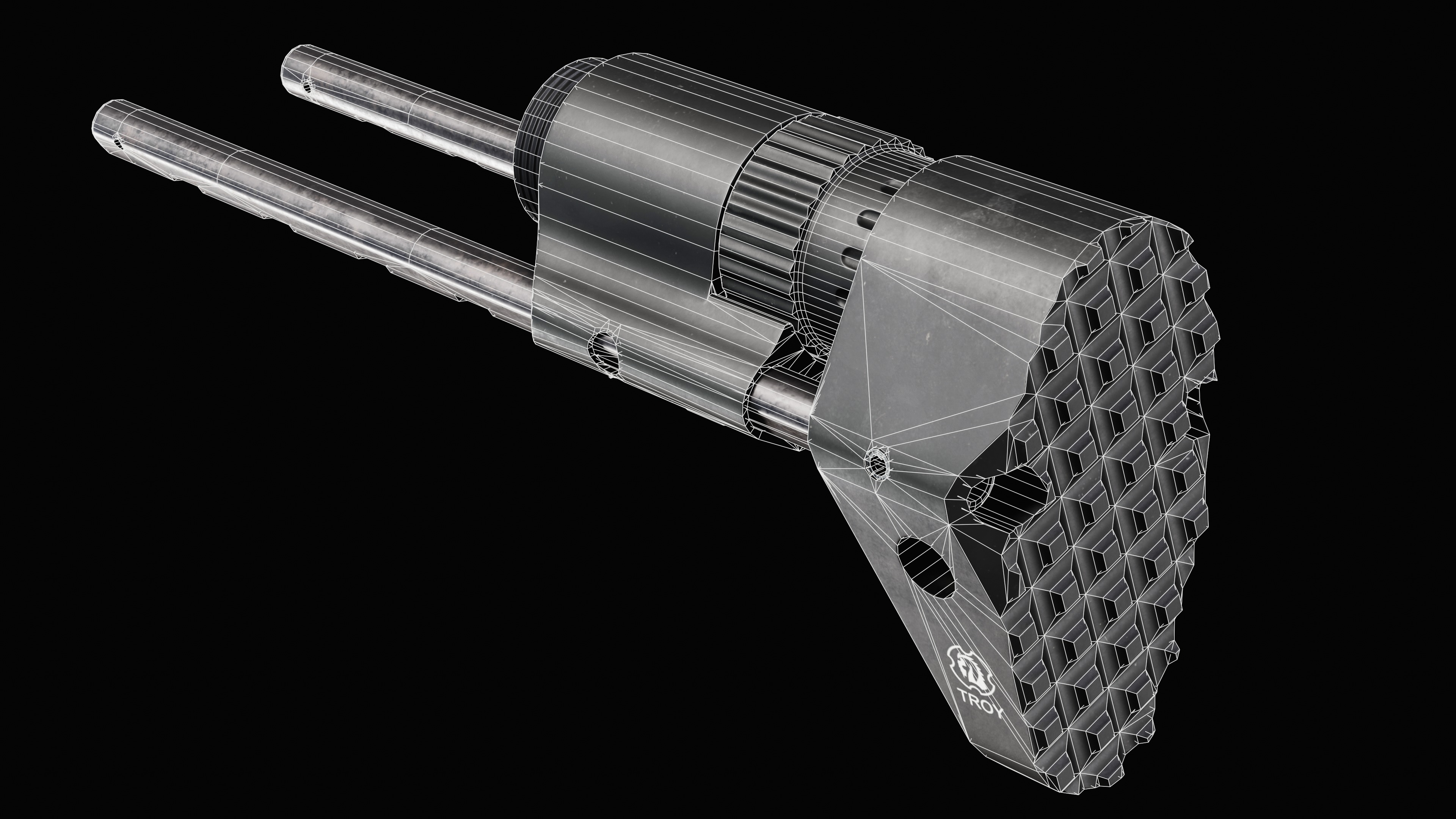 M7A1 PDW Stock Low-poly 3D model_22