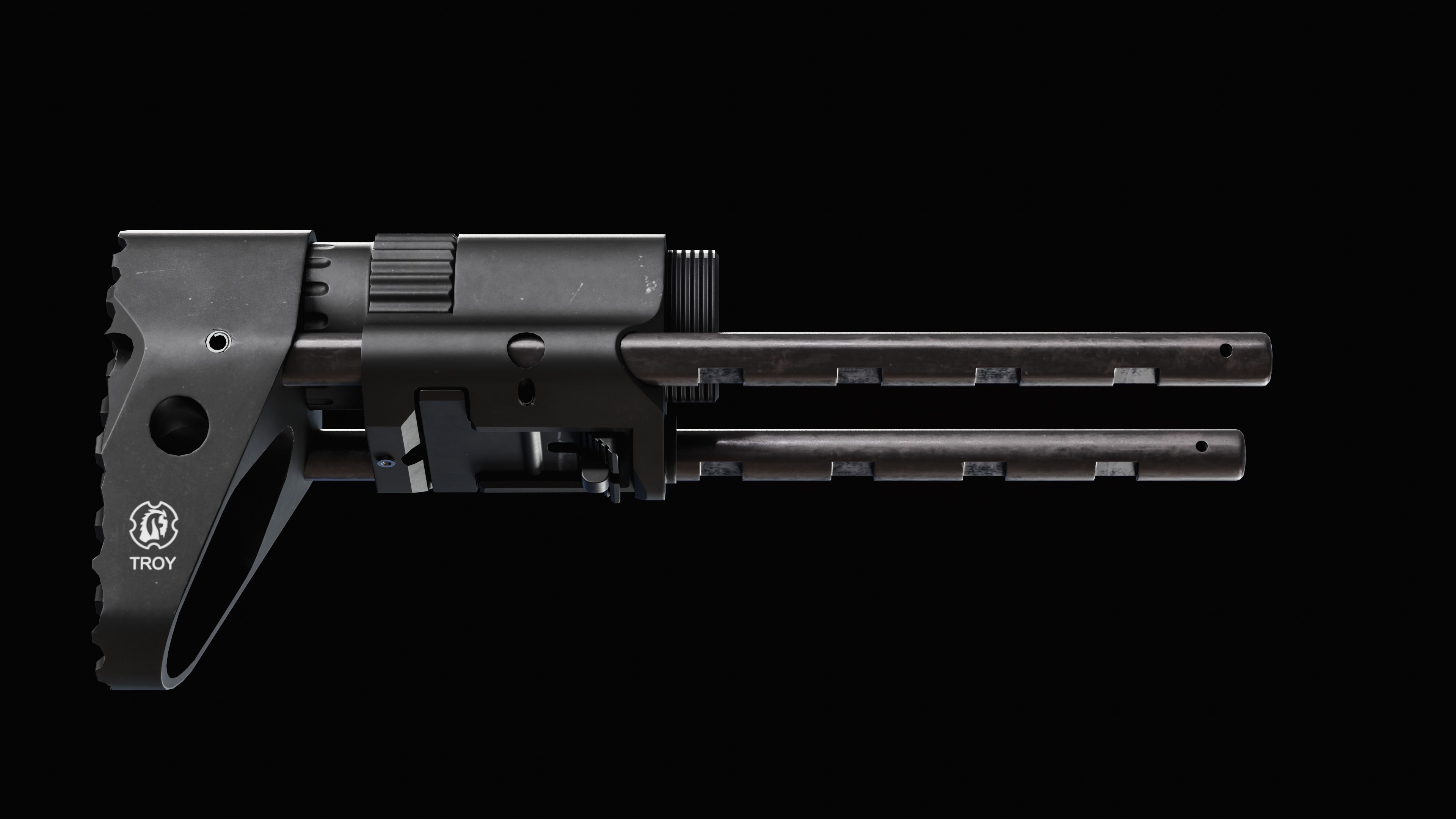 M7A1 PDW Stock Low-poly 3D model_2