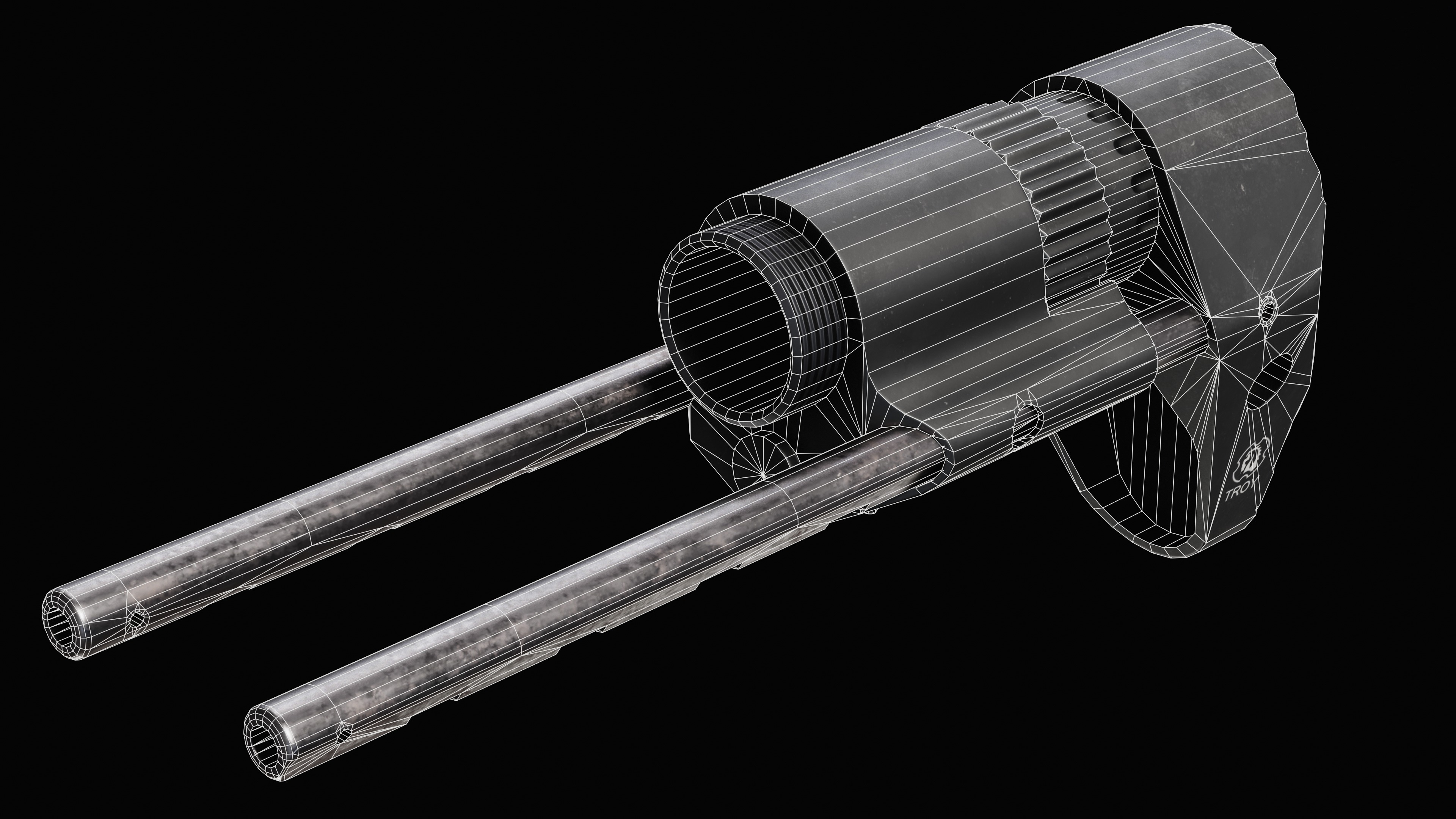 M7A1 PDW Stock Low-poly 3D model_21