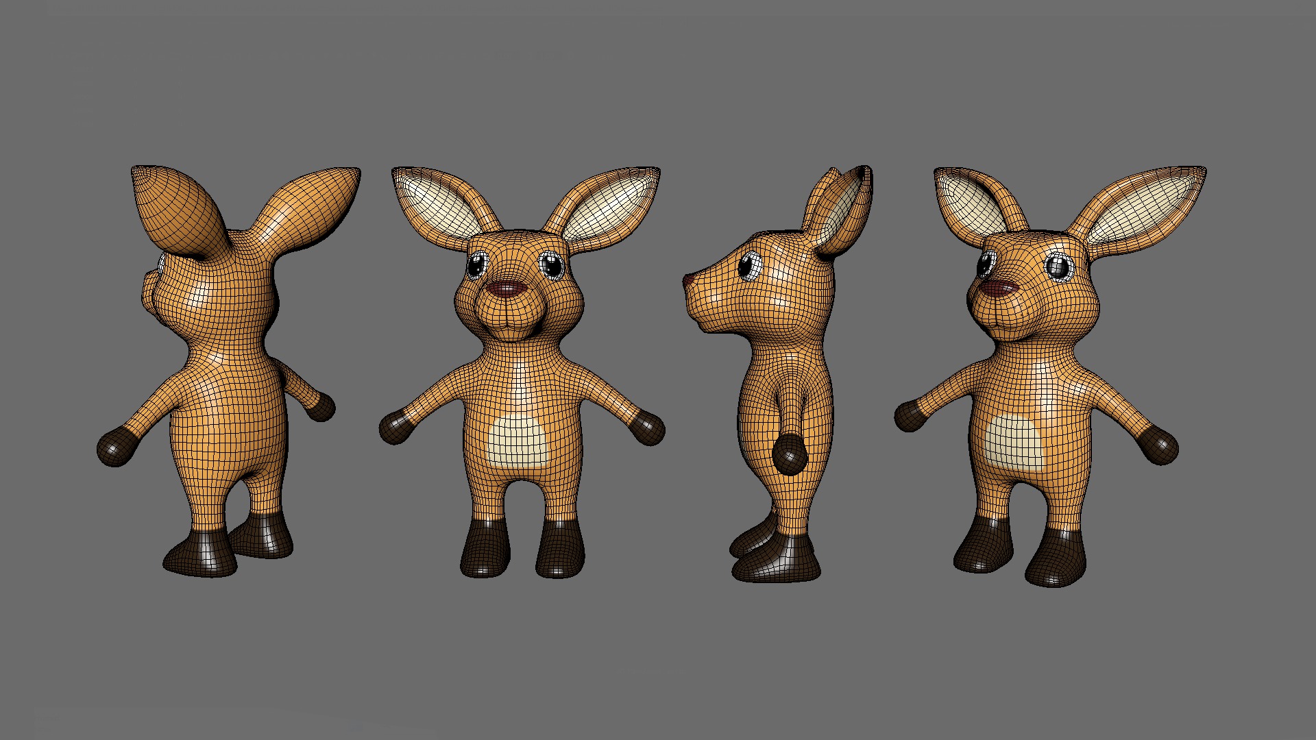 High-Quality 3D Cute Kangaroo for Games Low-poly 3D model_9