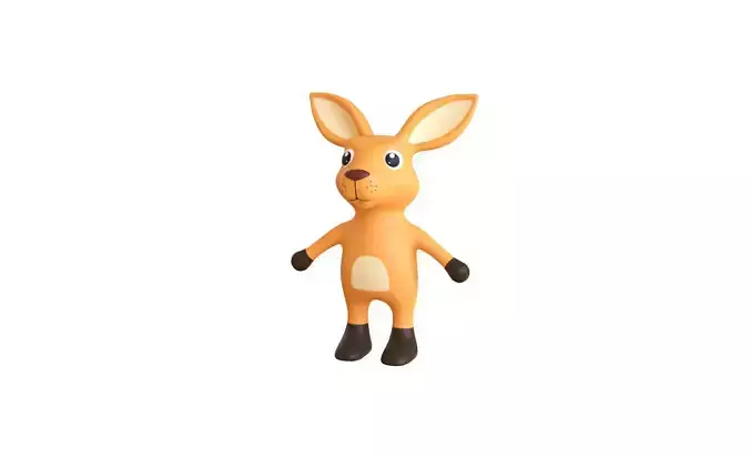 High-Quality 3D Cute Kangaroo for Games