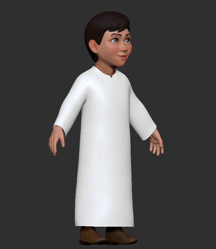 Cartoon ArabFamily Character Pack  Low-poly 3D model_12