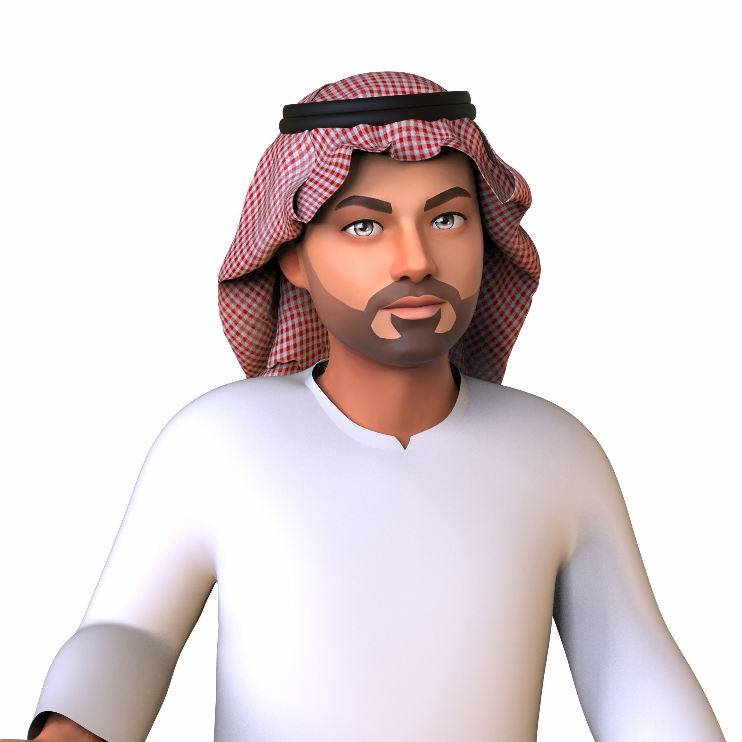 Cartoon ArabFamily Character Pack  Low-poly 3D model_5