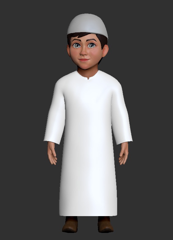 Cartoon ArabFamily Character Pack  Low-poly 3D model_16