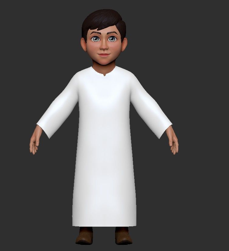 Cartoon ArabFamily Character Pack  Low-poly 3D model_7