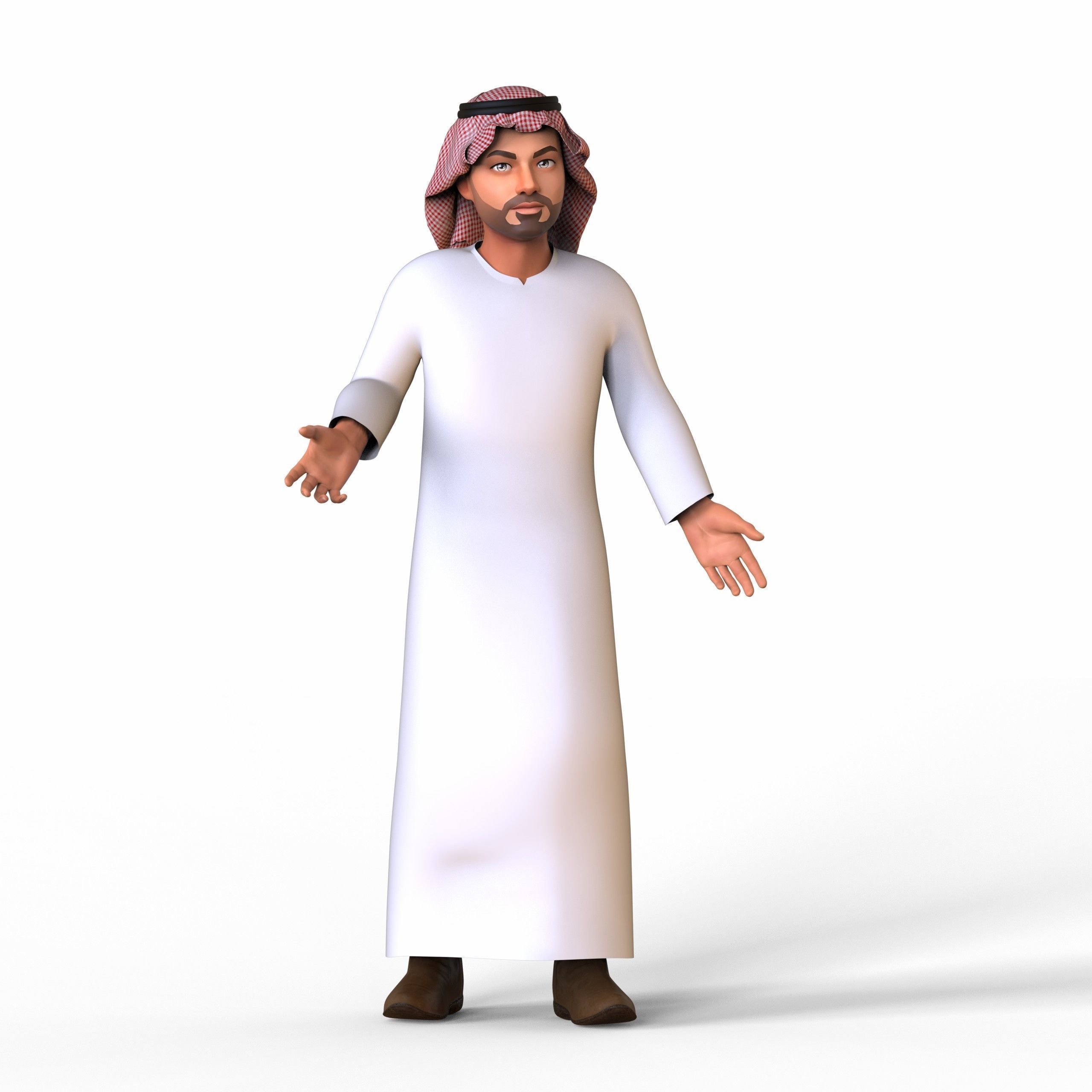 Cartoon ArabFamily Character Pack  Low-poly 3D model_37