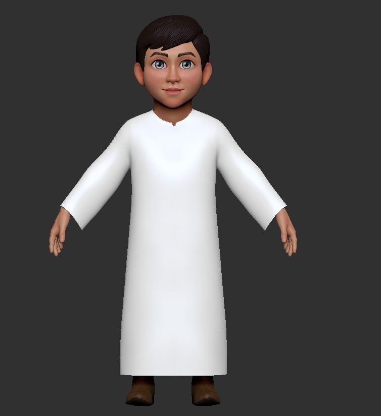 Cartoon ArabFamily Character Pack  Low-poly 3D model_9