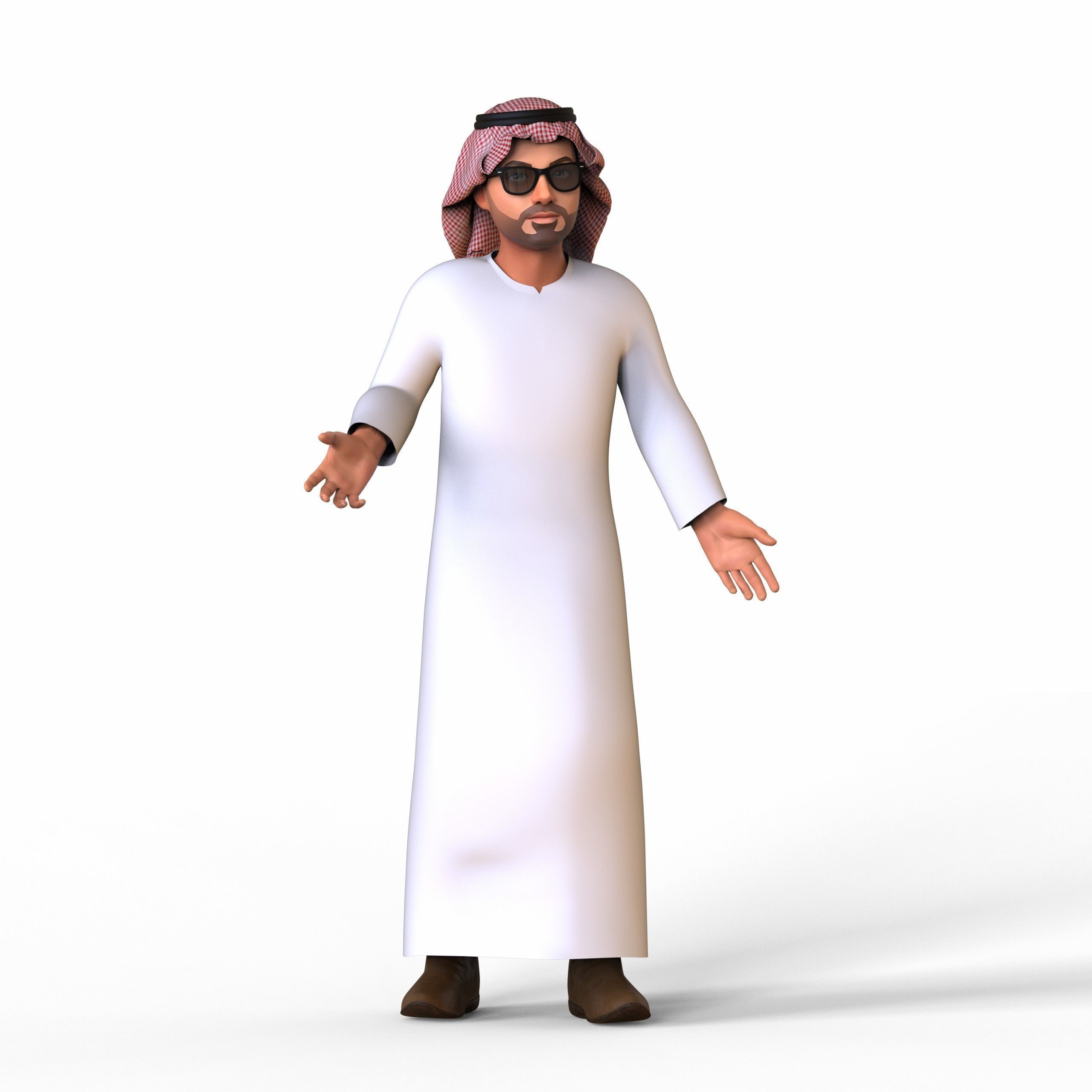 Cartoon ArabFamily Character Pack  Low-poly 3D model_40