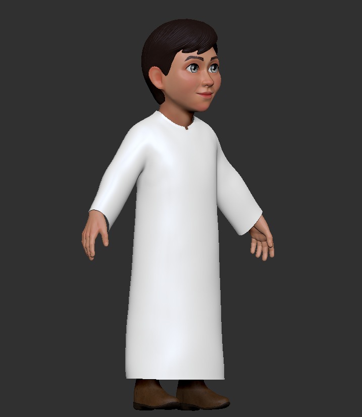Cartoon ArabFamily Character Pack  Low-poly 3D model_13